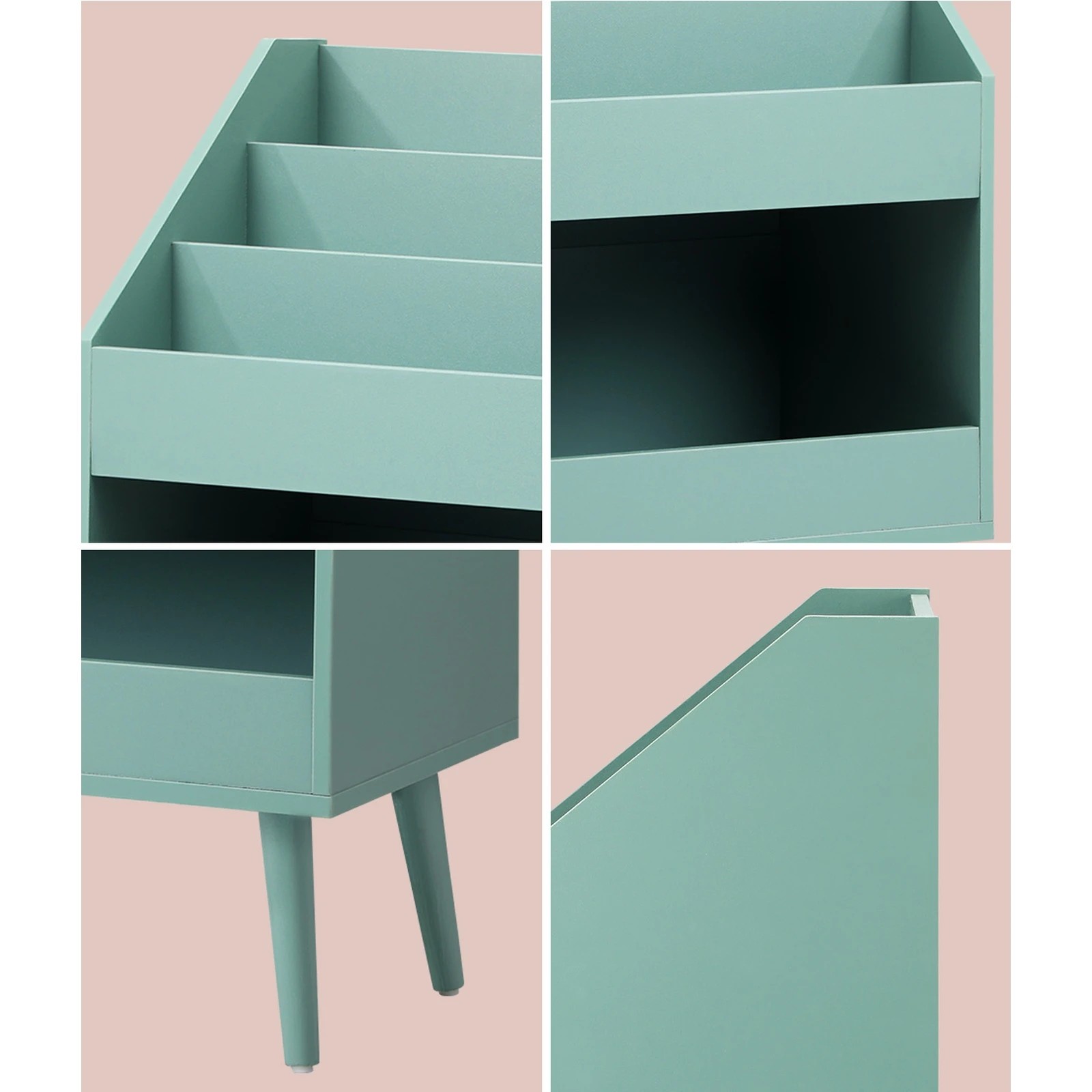 5 Oikiture Kids Bookshelf Children Bookcase Organiser Toy Storage Shelf - Green, 5 of 8