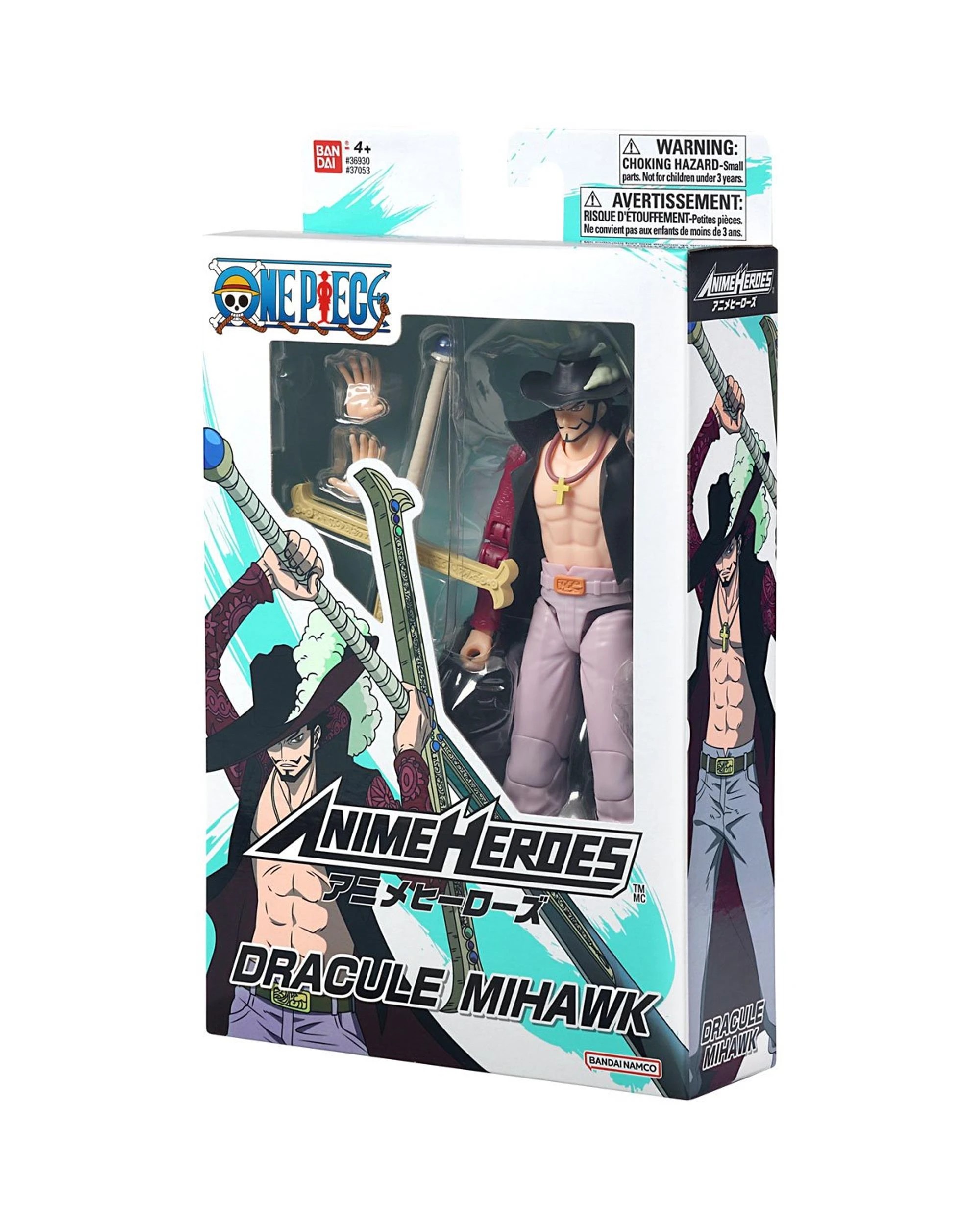 9 Bandai Anime Heroes One Piece Dracule Mihawk Figure, 9 of 10