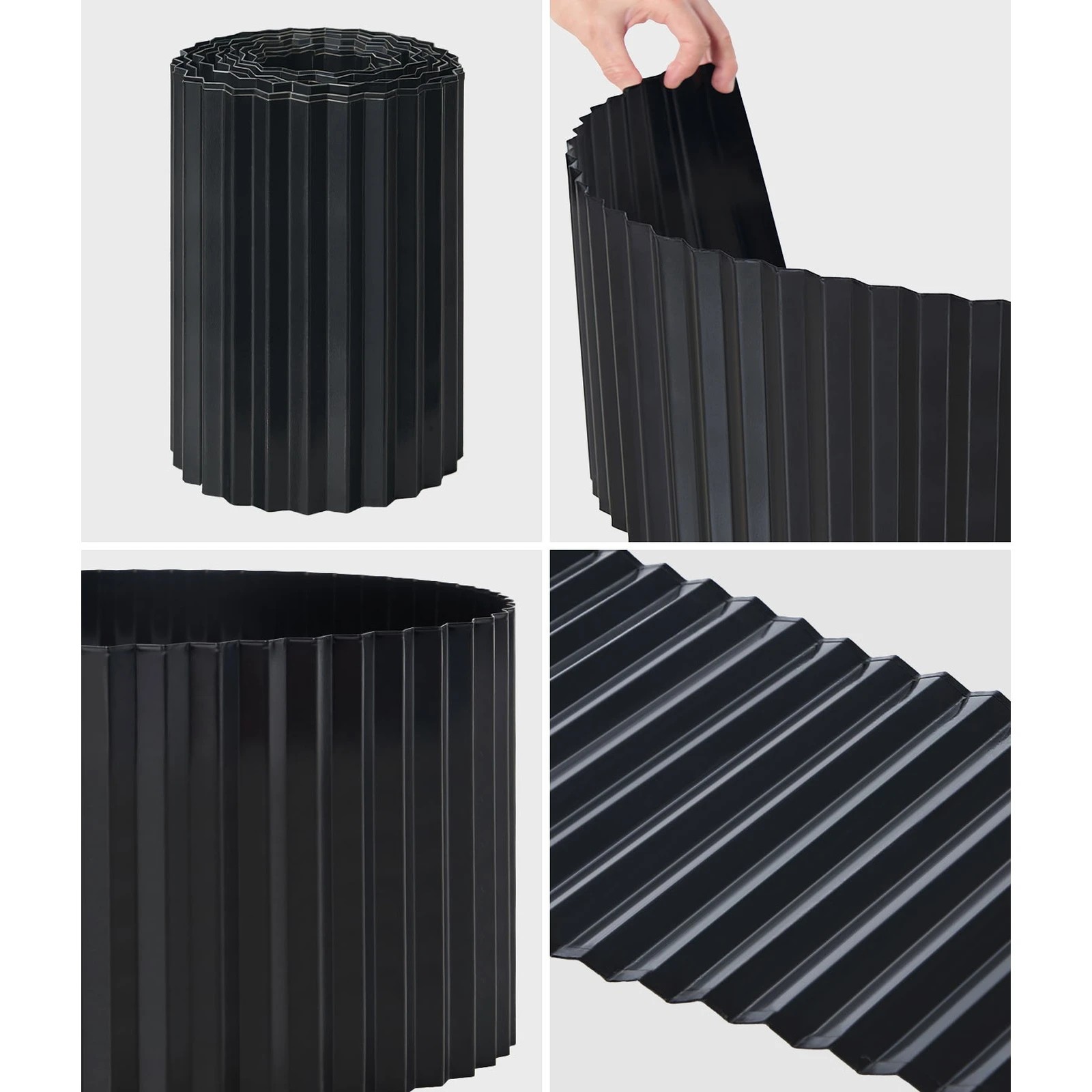 6 Livsip Garden Edging 20mx30cm Landscape Lawn Edge Border DIY Fence Steel - Black, 6 of 9