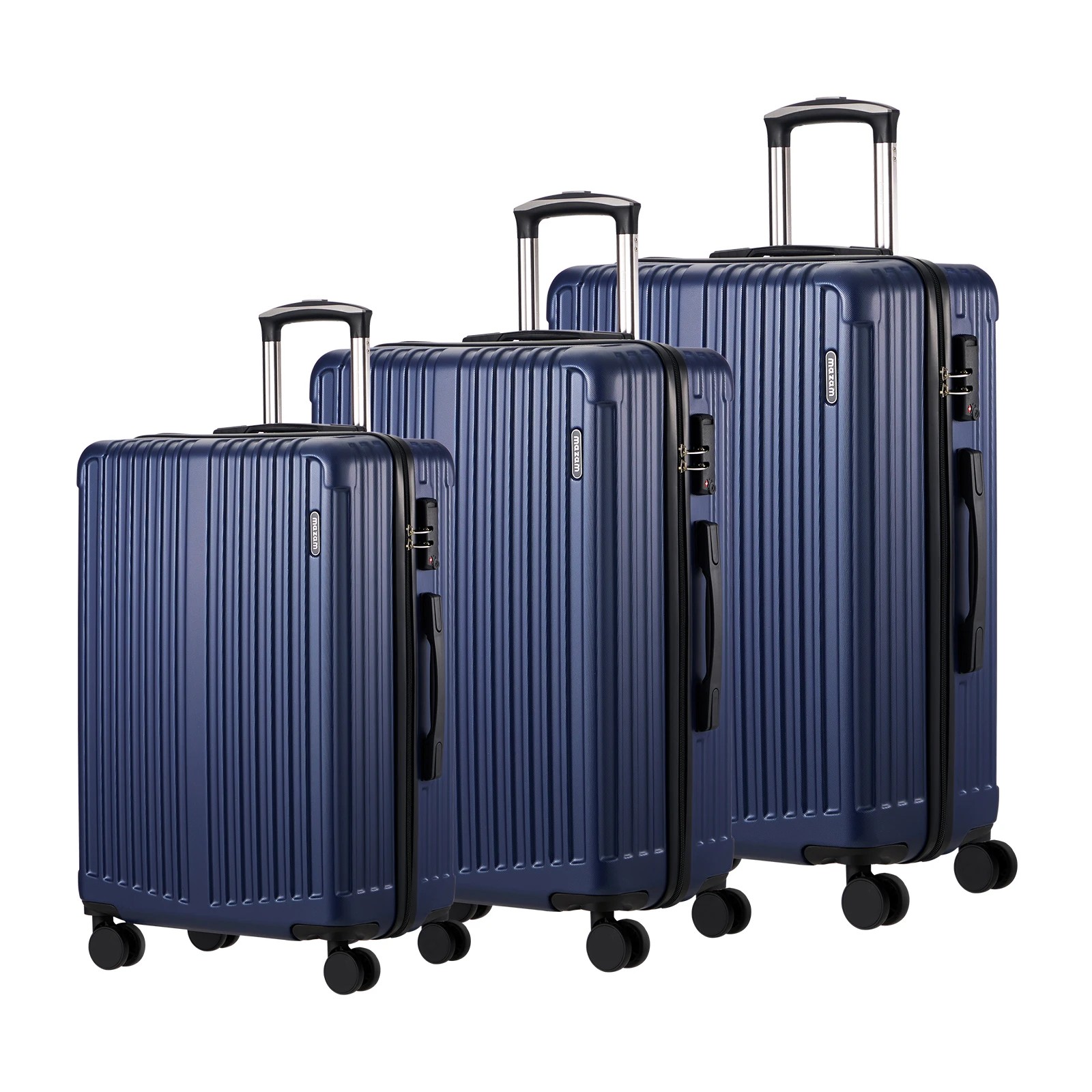Mazam 3PCS Luggage Suitcase Trolley Set TSA Lock Hard Case - Blue - Kmart