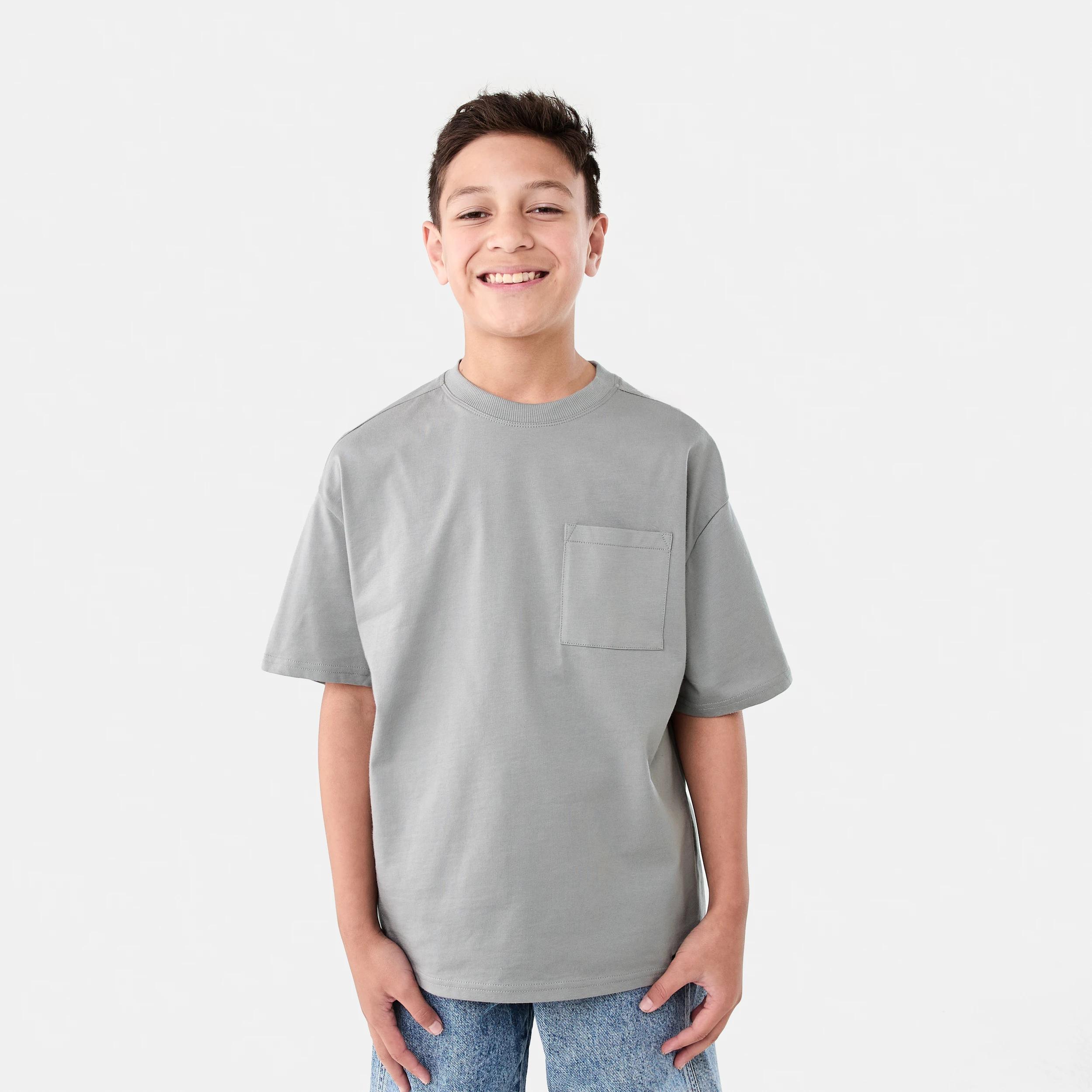 1 Short Sleeve Oversized T-shirt FADED SLATE, 1 of 8