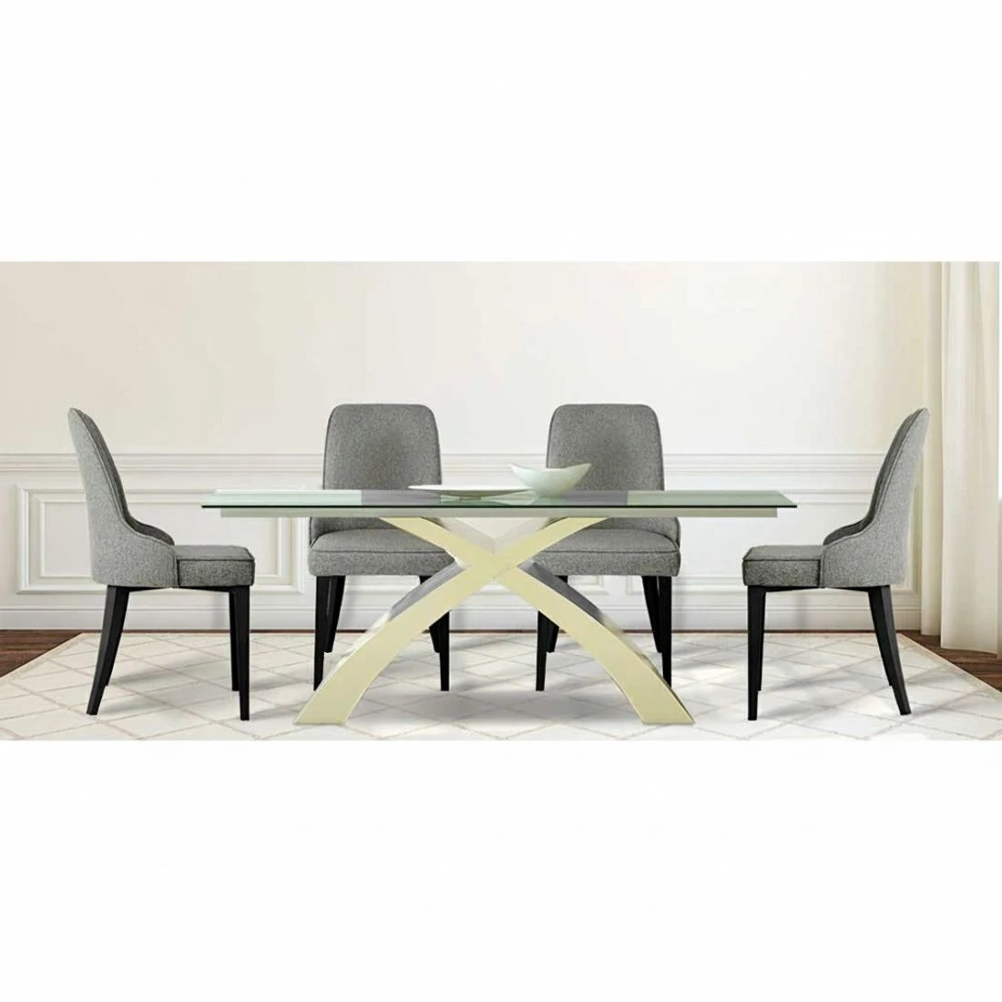 3 Artiss Dining Chairs Set of 4 Linen Fabric - Grey, 3 of 5