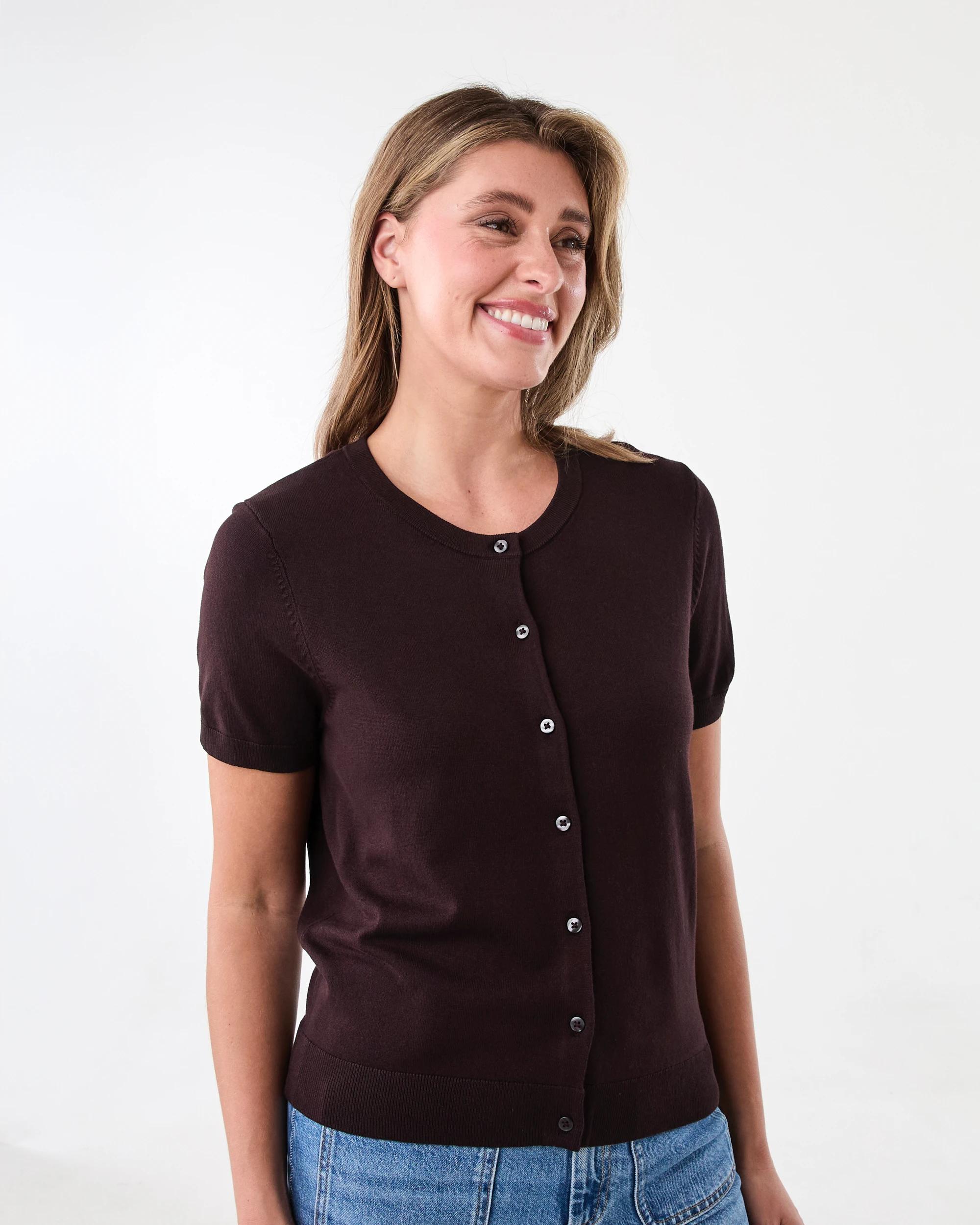 2 Short Sleeve Button Through Top Fudge, 2 of 6