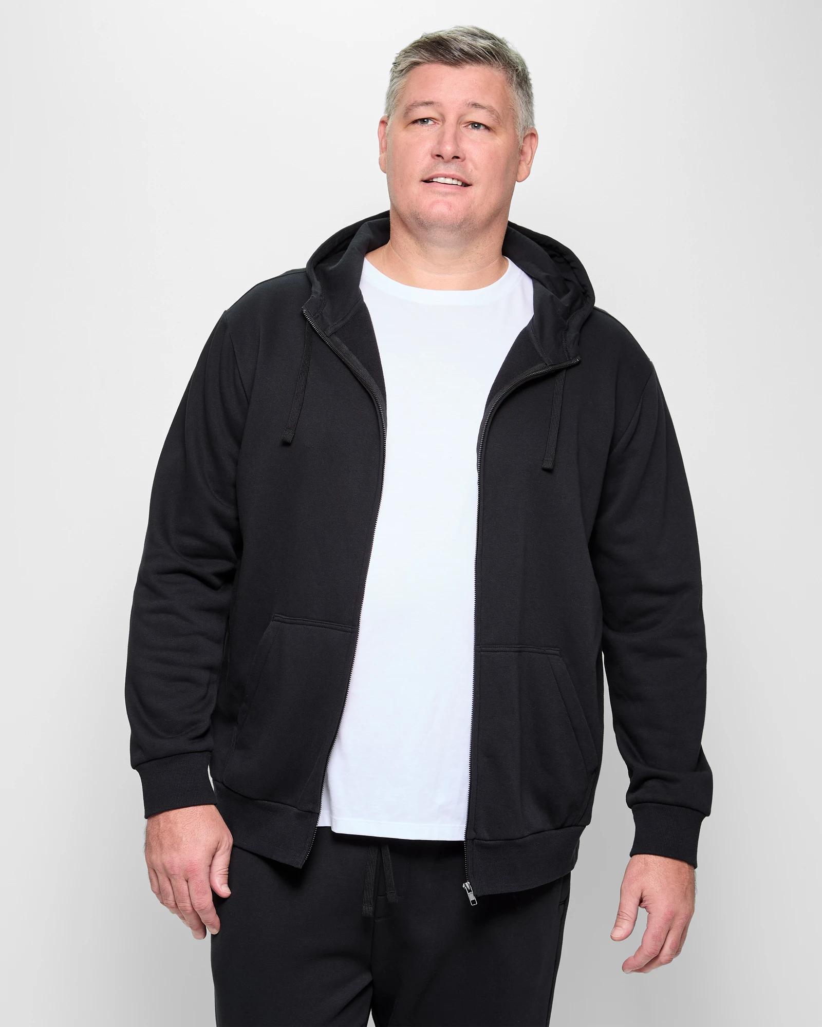 1 Target Plus Size Fleece Zip Through Hoodie BLACK, 1 of 5