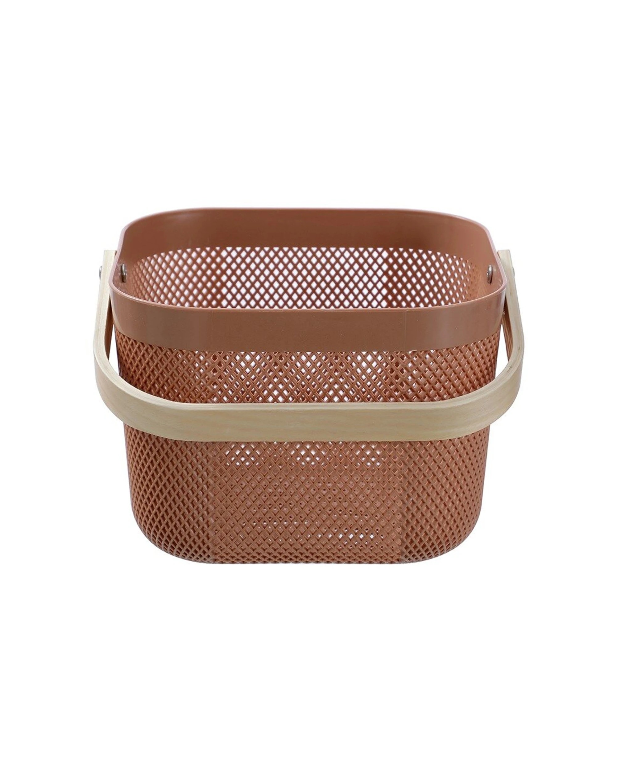 5 Boxsweden Mesh Plastic Basket Wood Handle Medium 24.5x24.5x18cm - Multi, 5 of 7