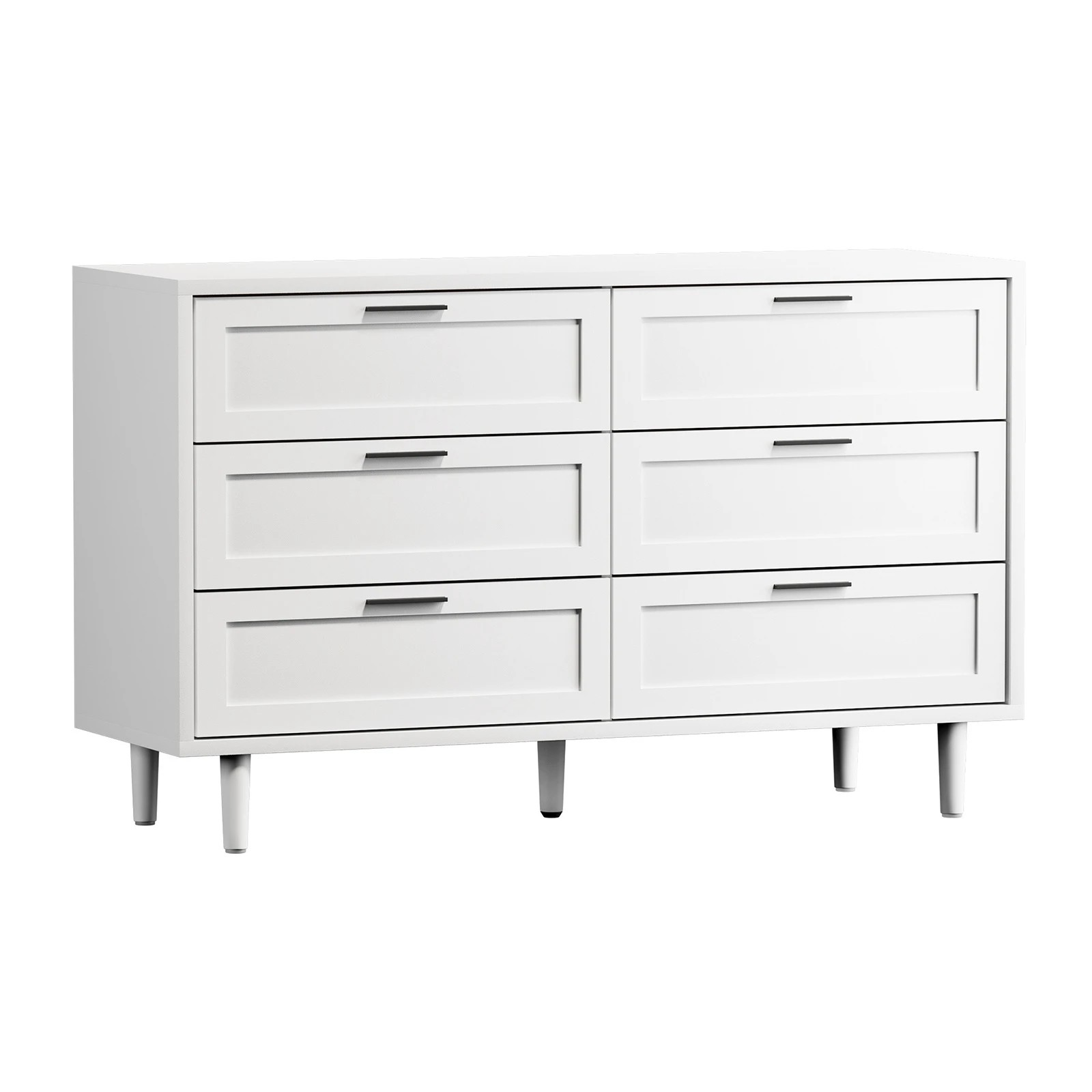 6 Oikiture 6 Chest Of Drawers Dresser Chest Storage Cabinet Lowboy
 - White, 6 of 10