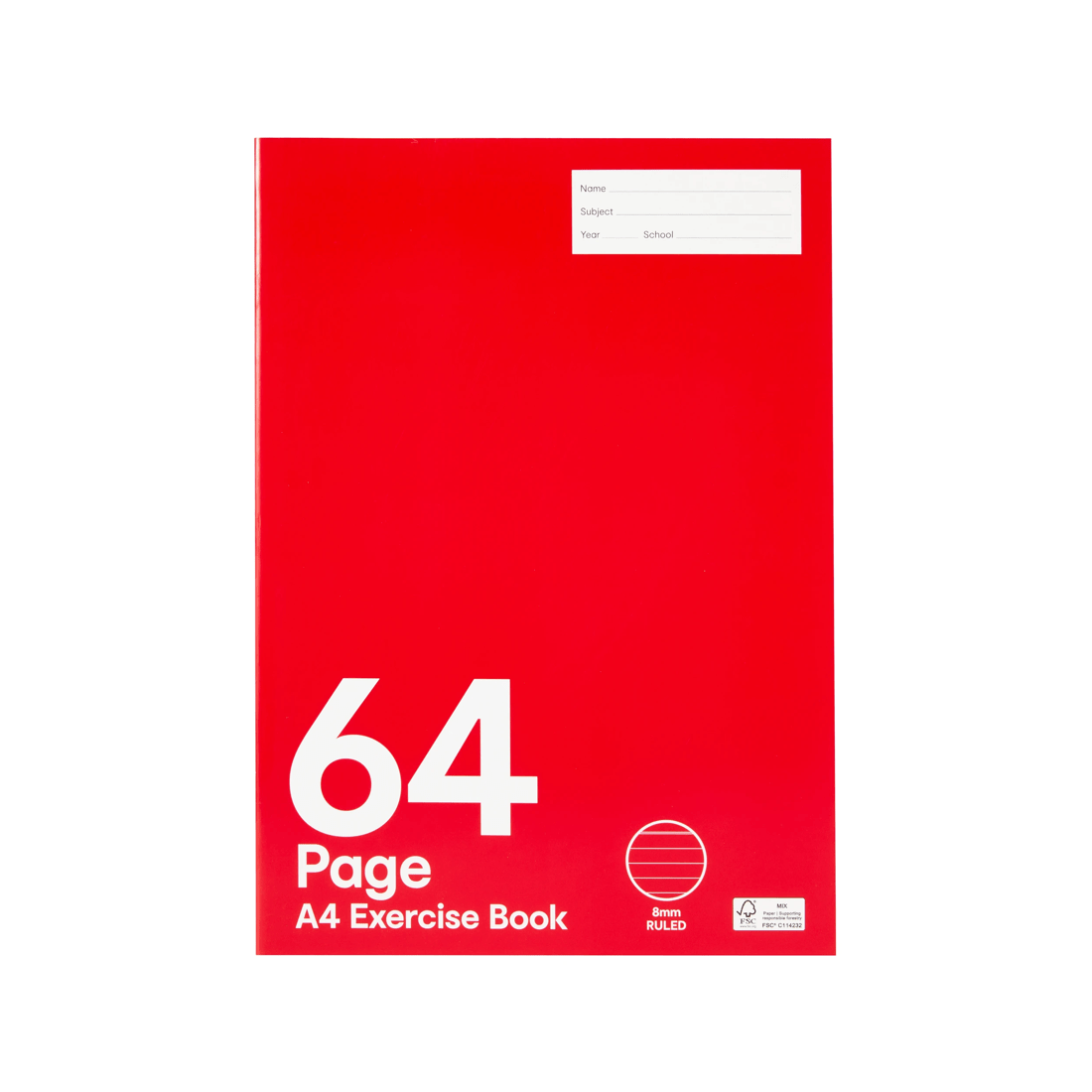 1 A4 Exercise Book - 64 Pages, Red, 1 of 4
