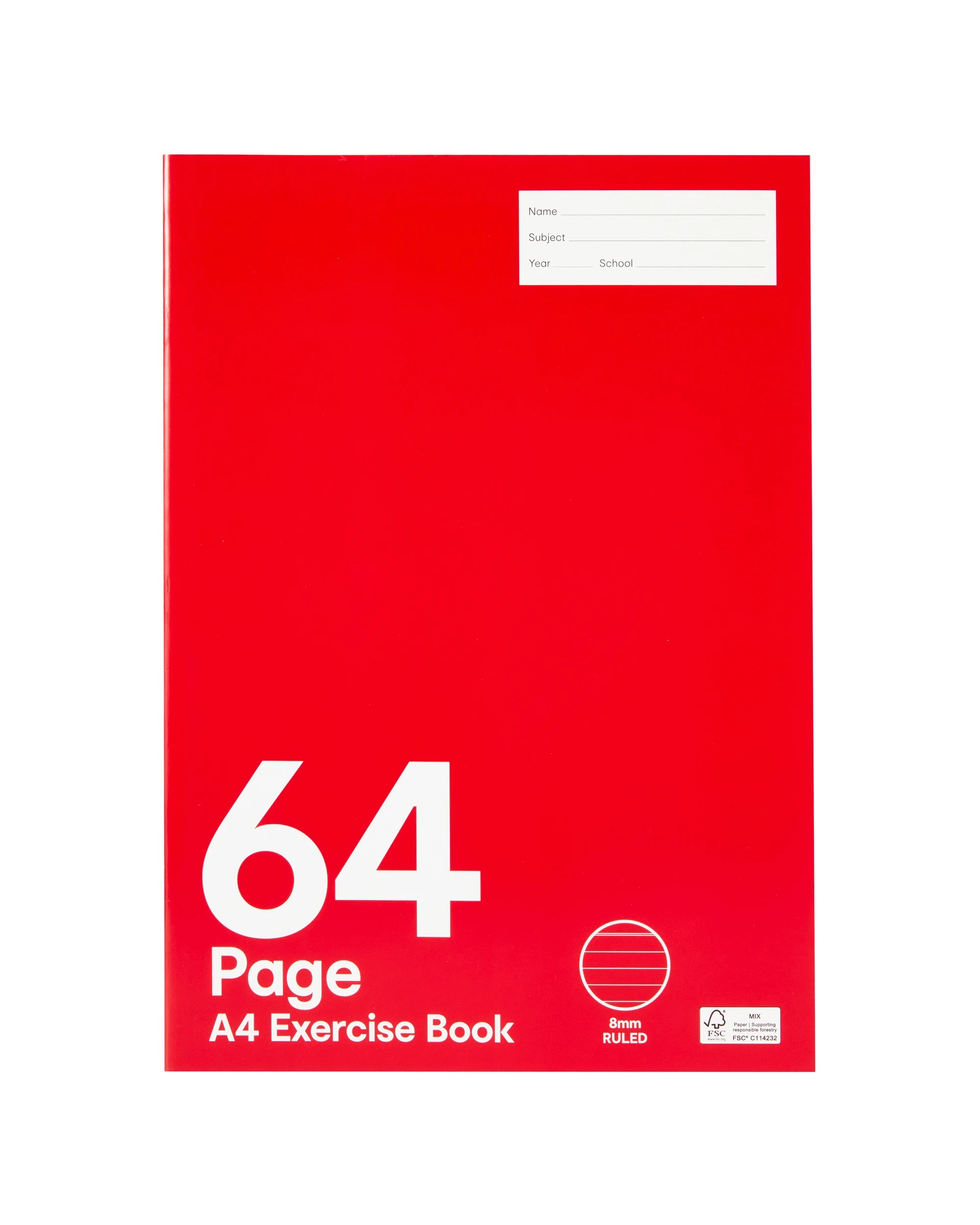 1 A4 Exercise Book - 64 Pages, Red, 1 of 4