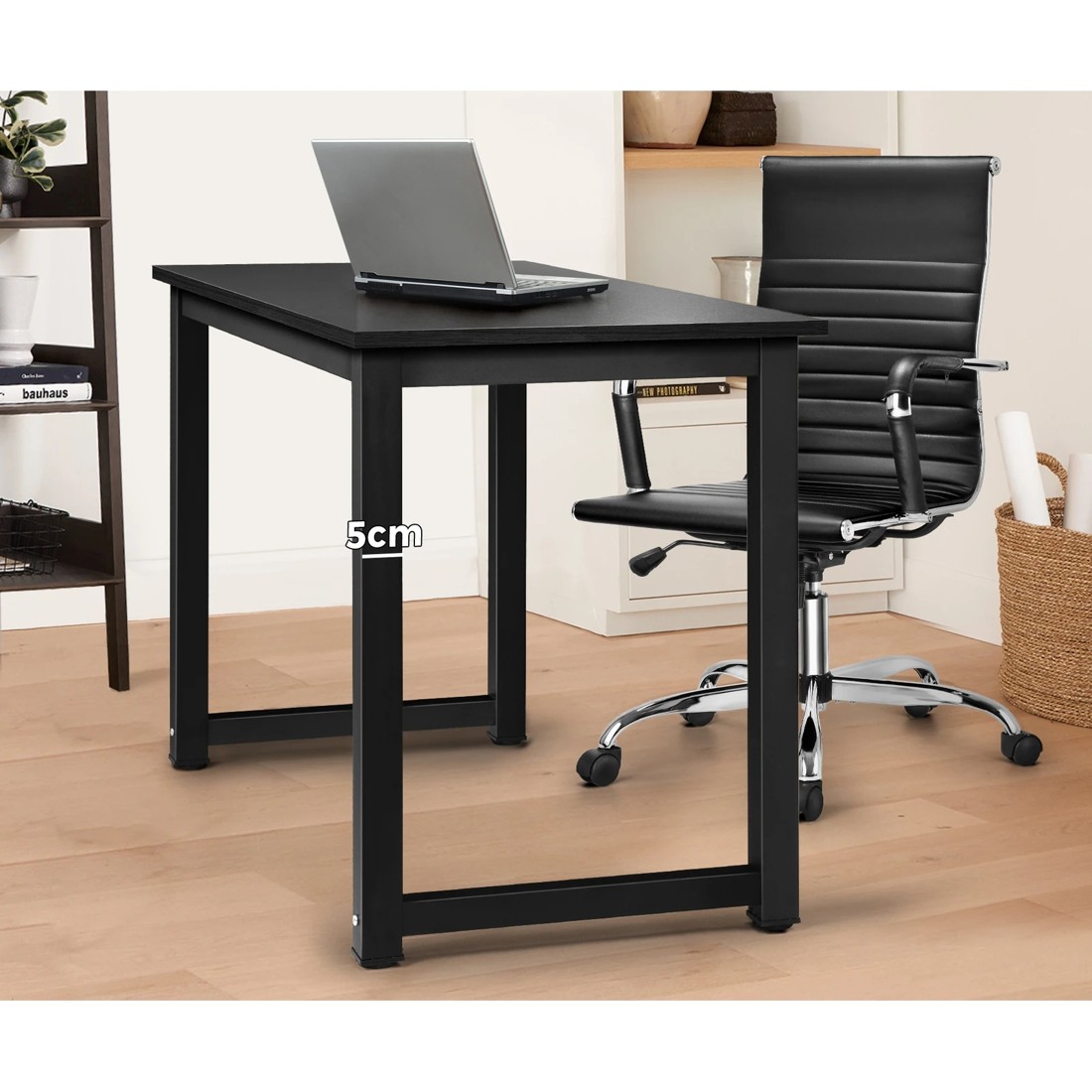 2 Oikiture Computer Desk Home Office Table Study Workstation Laptop Desks 120cm
 - Black, 2 of 7