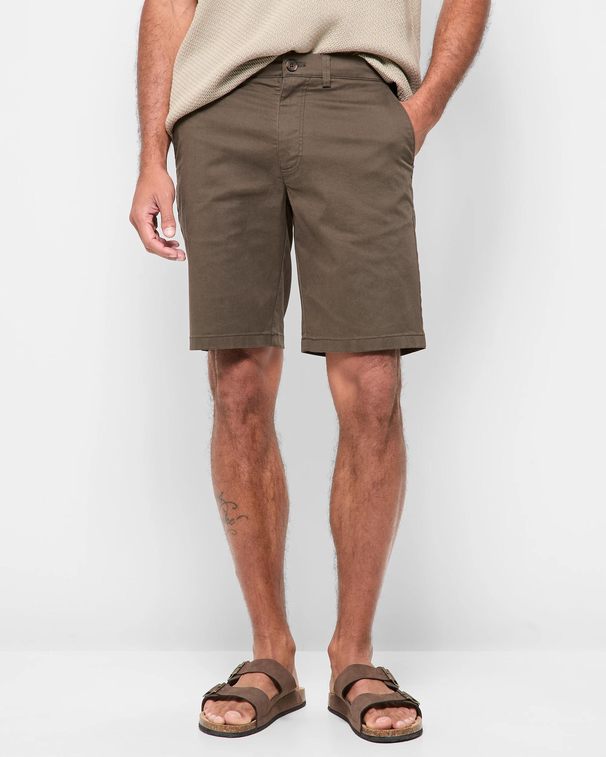 1 Target Australian Cotton Regular Stretch Chino Shorts DARK OLIVE, 1 of 5