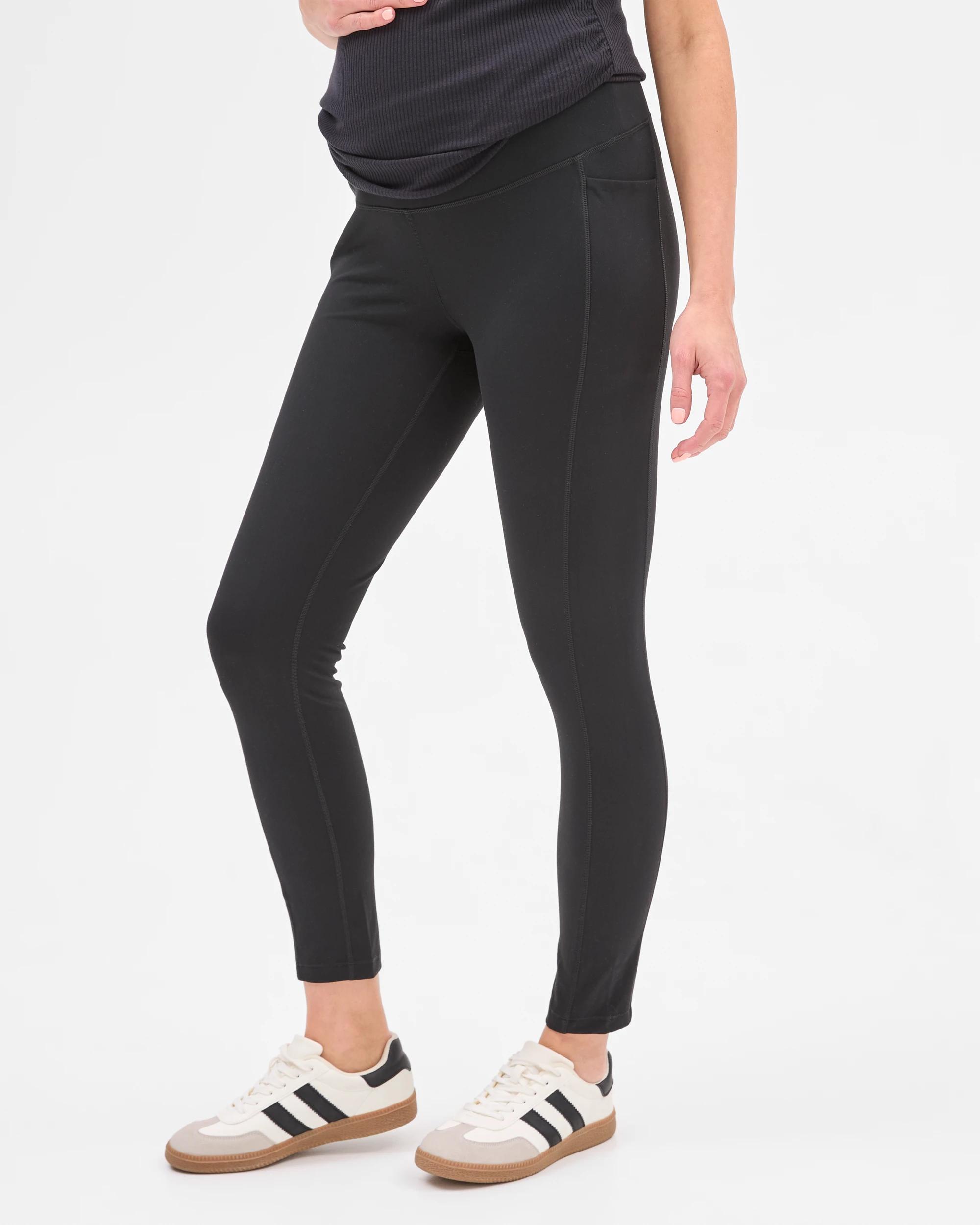3 Target Maternity Active 7/8 Length Studio Soft Leggings BLACK, 3 of 5