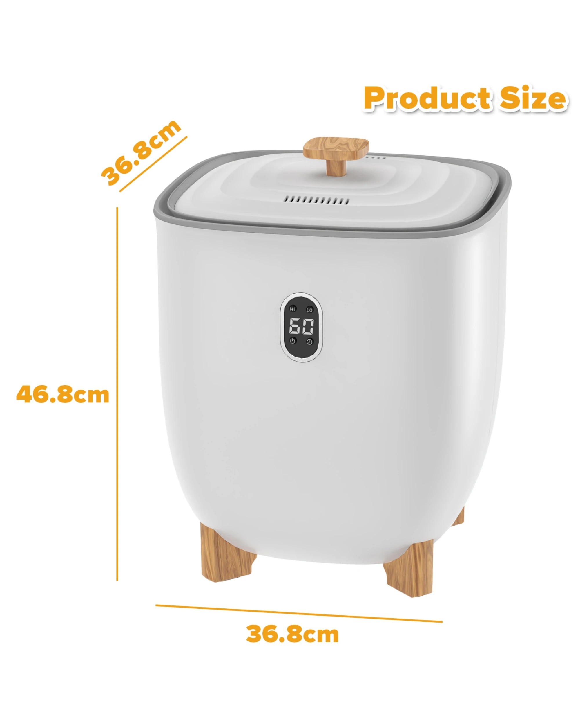 3 Advwin 25L Towel Warmer Bucket with LED Screen Auto Shut Off Timer for Bathroom - White, 3 of 6