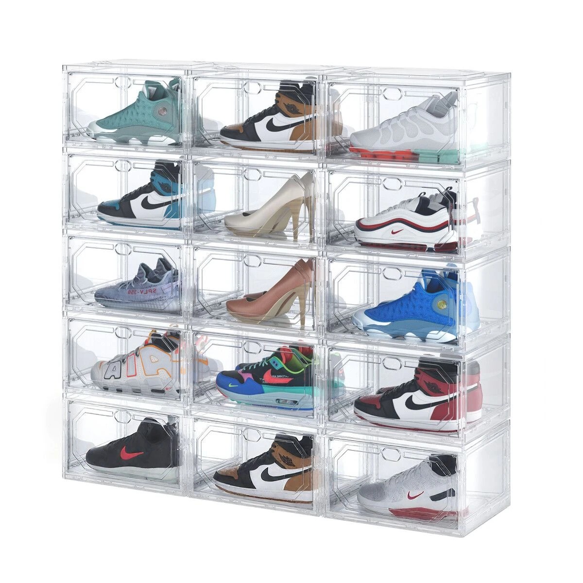 2 Ausway Shoe Storage Box 15PCS Sneaker Display Case Stackable Organiser, 2 of 3