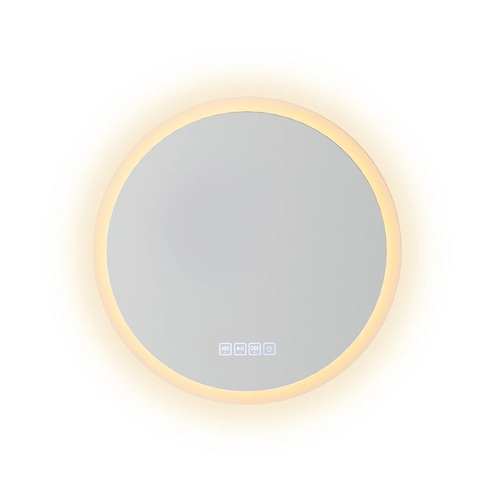 1 Embellir Bluetooth LED Wall Mirror With Light 50CM Bathroom Decor Round Mirrors - Clear, 1 of 3