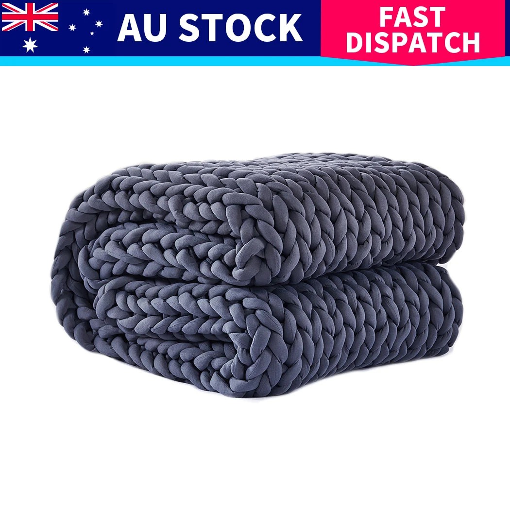 9 Dreamz 9Kg Knitted Weighted Blanket - Queen Bed - Grey, 9 of 9