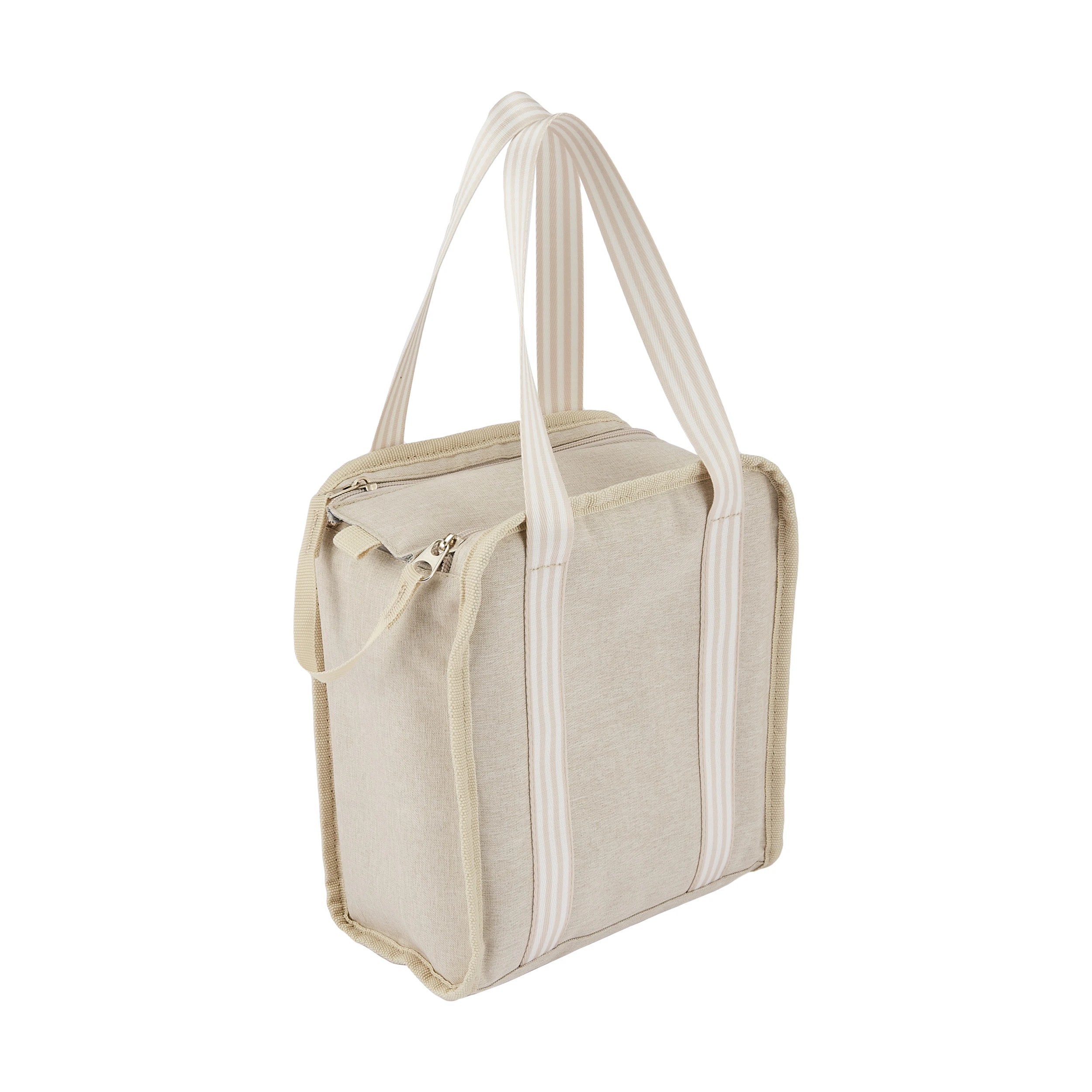 2 Stripe Handle Insulated Lunch Tote Bag, 2 of 4