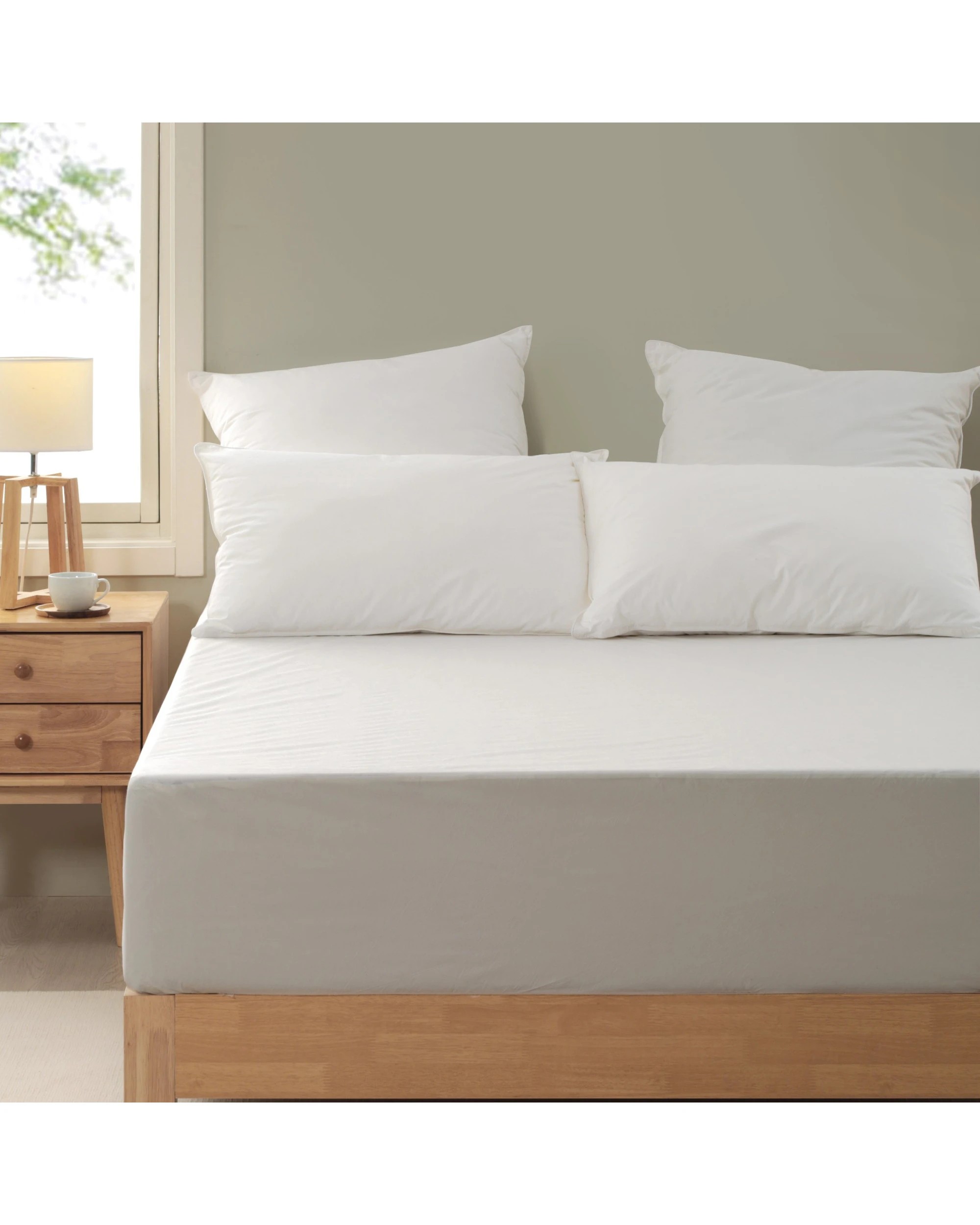 1 Dreamaker Stain Resistant Waterproof Mattress Protector - King Bed - White, 1 of 4