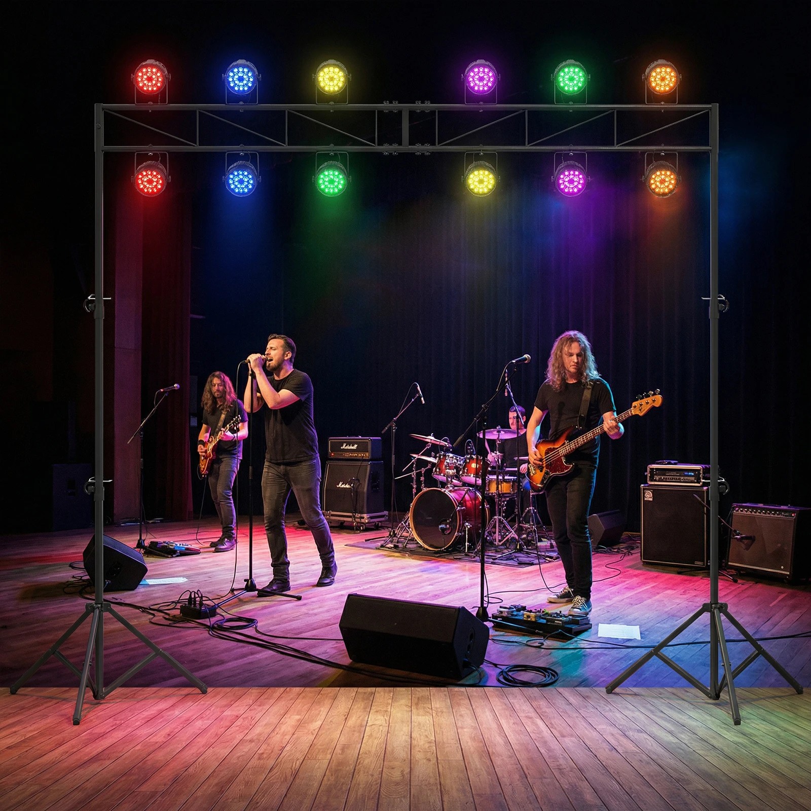 3 Costway Portable Lighting Truss System Height Adjustable DJ Light Stand, 3 of 4