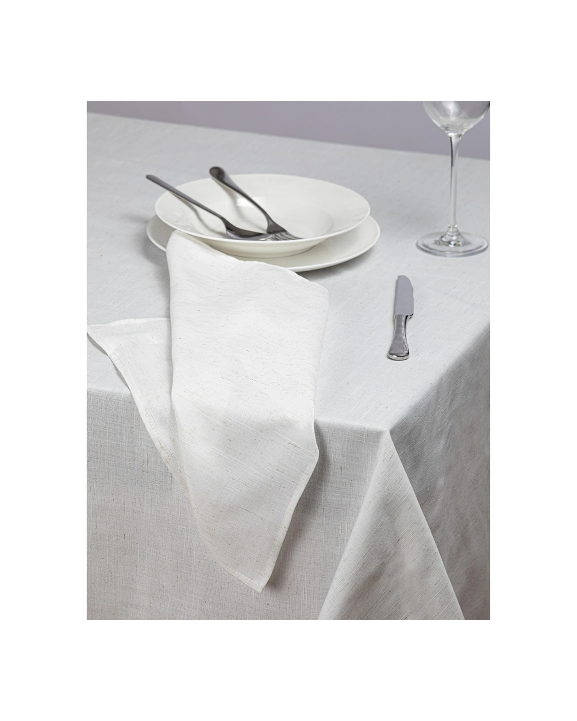 3 Ladelle Seno Rectangular Tablecloth Cover 150x300cm - White, 3 of 3