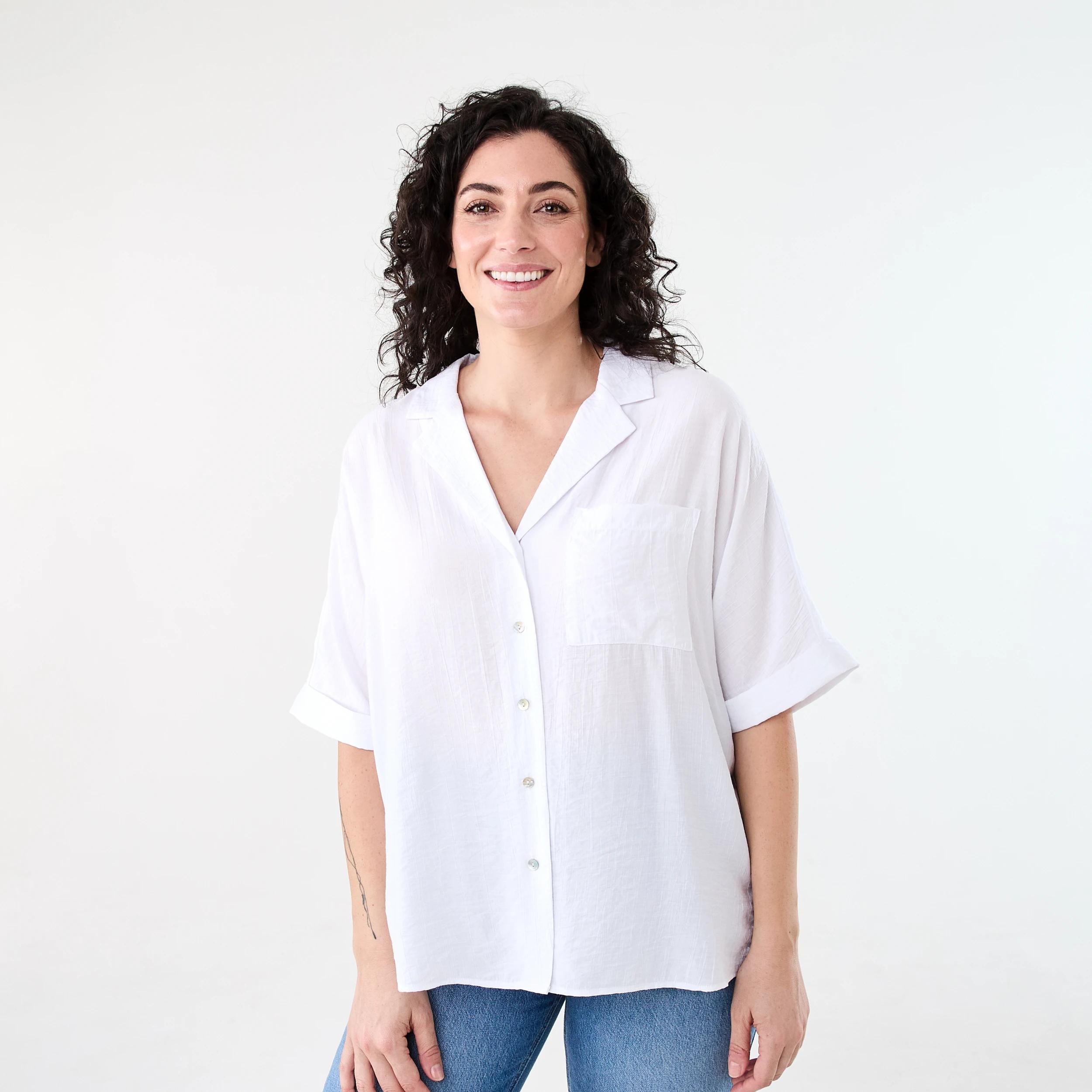 1 Short Sleeve Dolman Shirt WHITE, 1 of 7