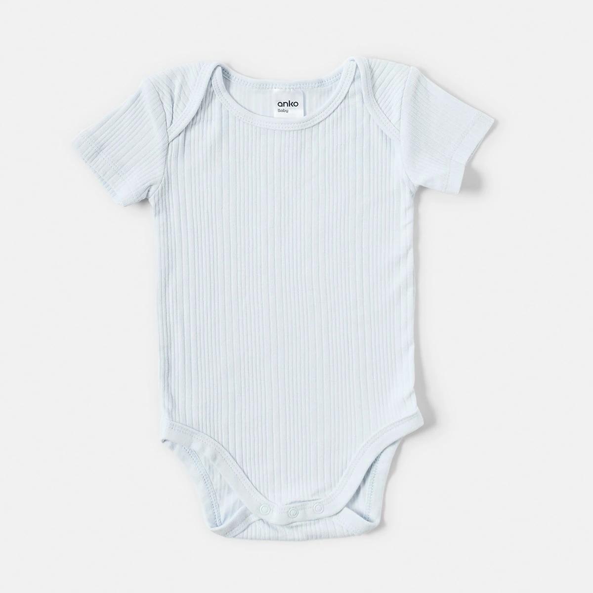 7 5 Pack Short Sleeve Bodysuits Blue, 7 of 10