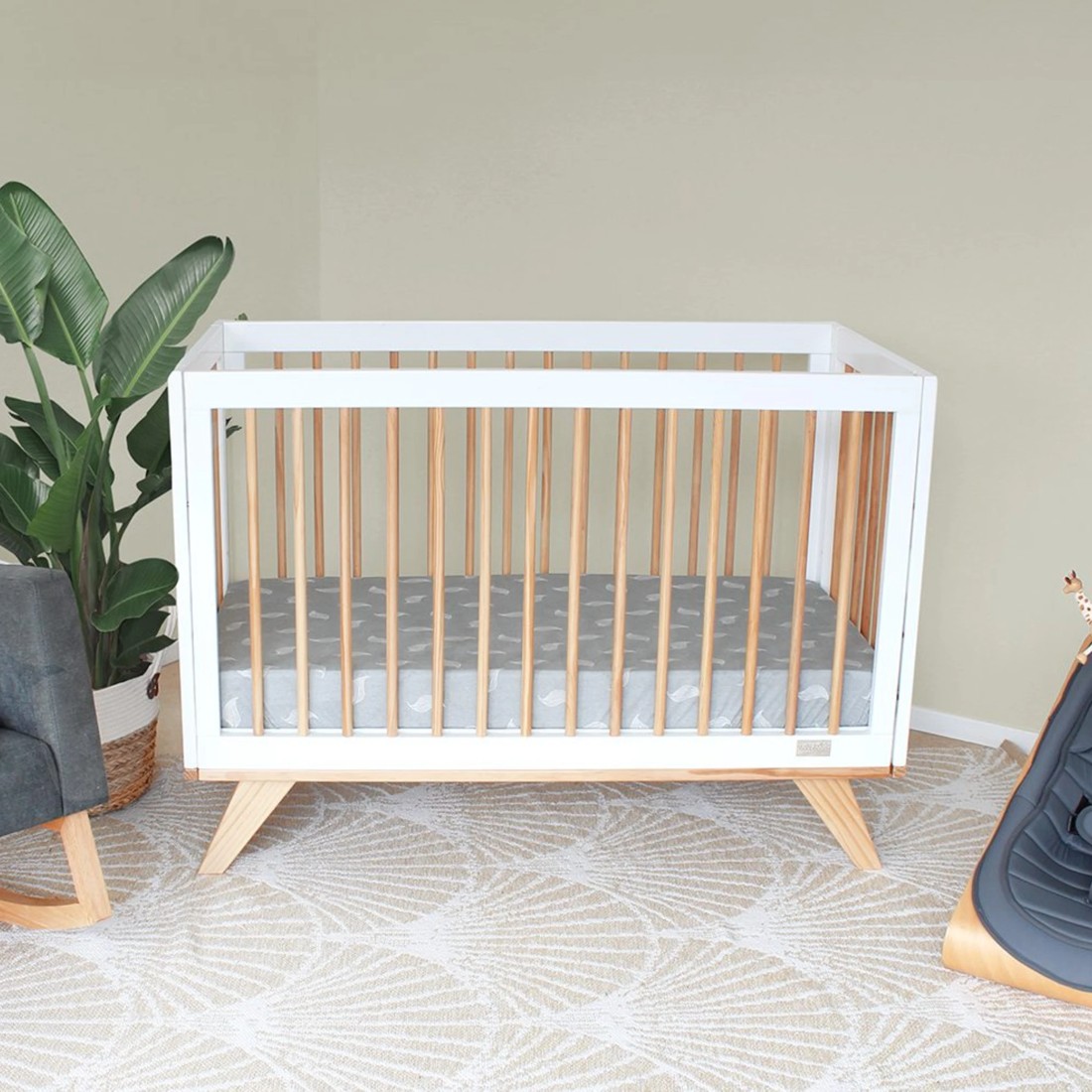 2 Babyhood Aurora Compact Cot - White/Natural, 2 of 6