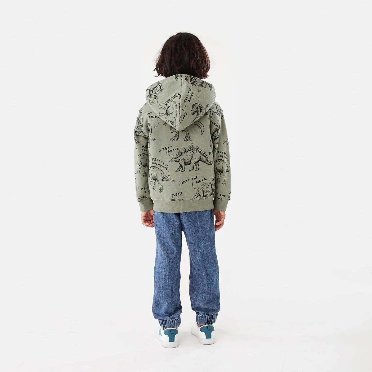 8 Sherpa Lined Hoodie Grn Dino, 8 of 10