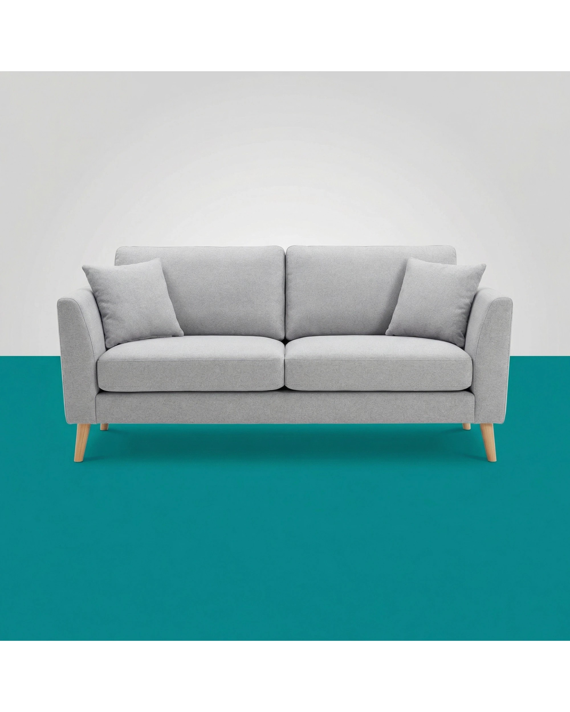 6 Sarantino 3 Seater Faux Velvet Sofa Bed Couch Furniture - Grey, 6 of 9