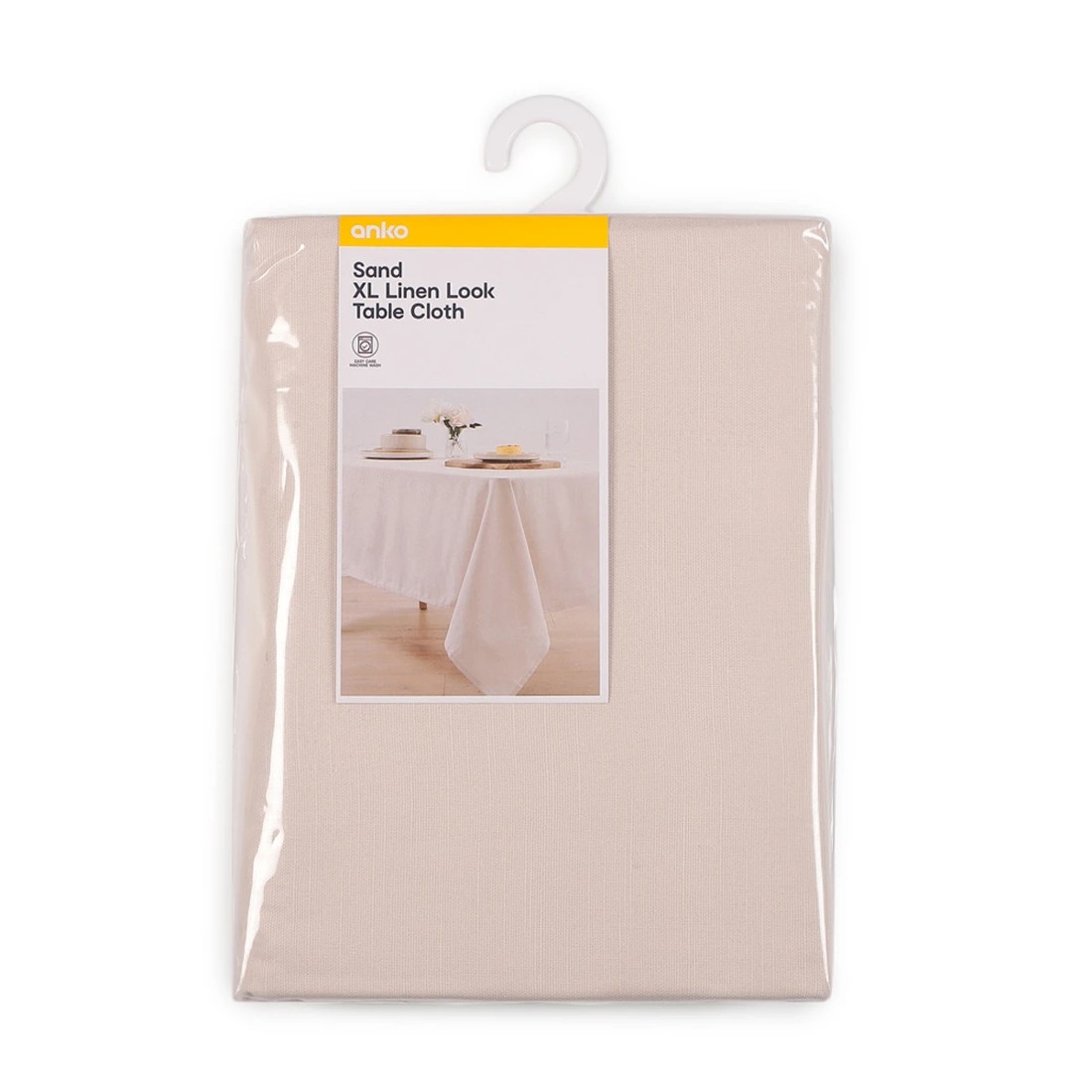 5 Sand Extra Large Linen Look Tablecloth, 5 of 6