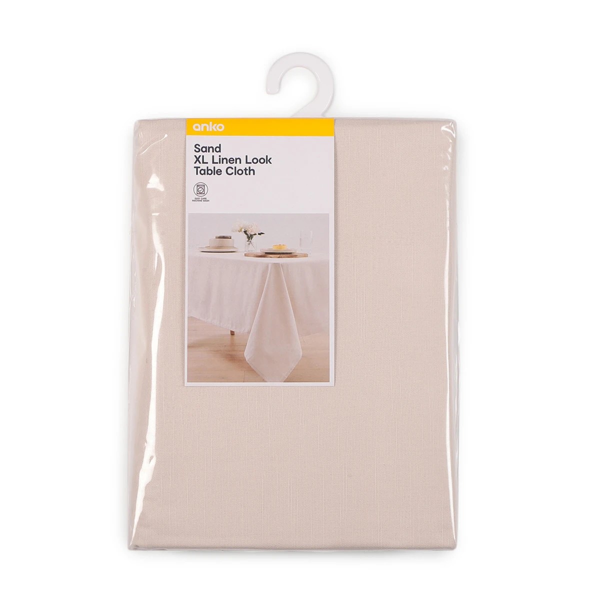 5 Sand Extra Large Linen Look Tablecloth, 5 of 6