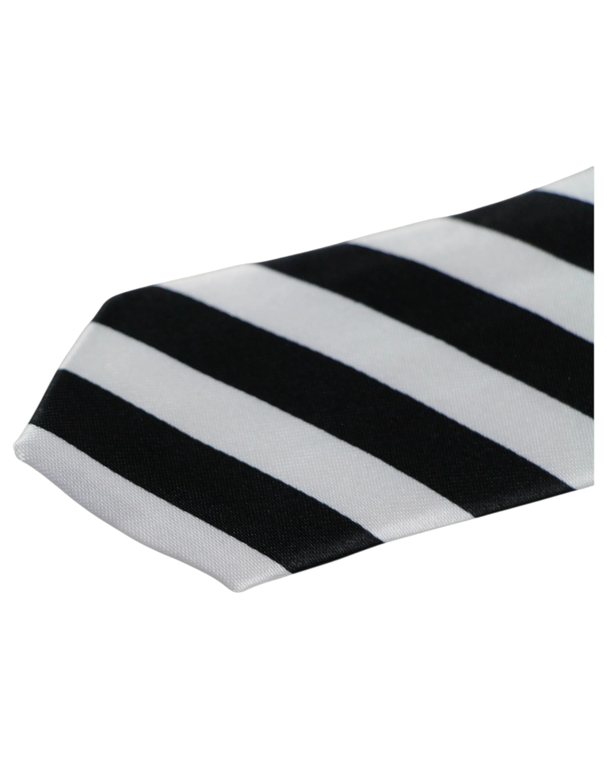 2 Zasel Mens White & Black Thick Diagonal Stripe 5cm Skinny Neck Tie - Multi, 2 of 3
