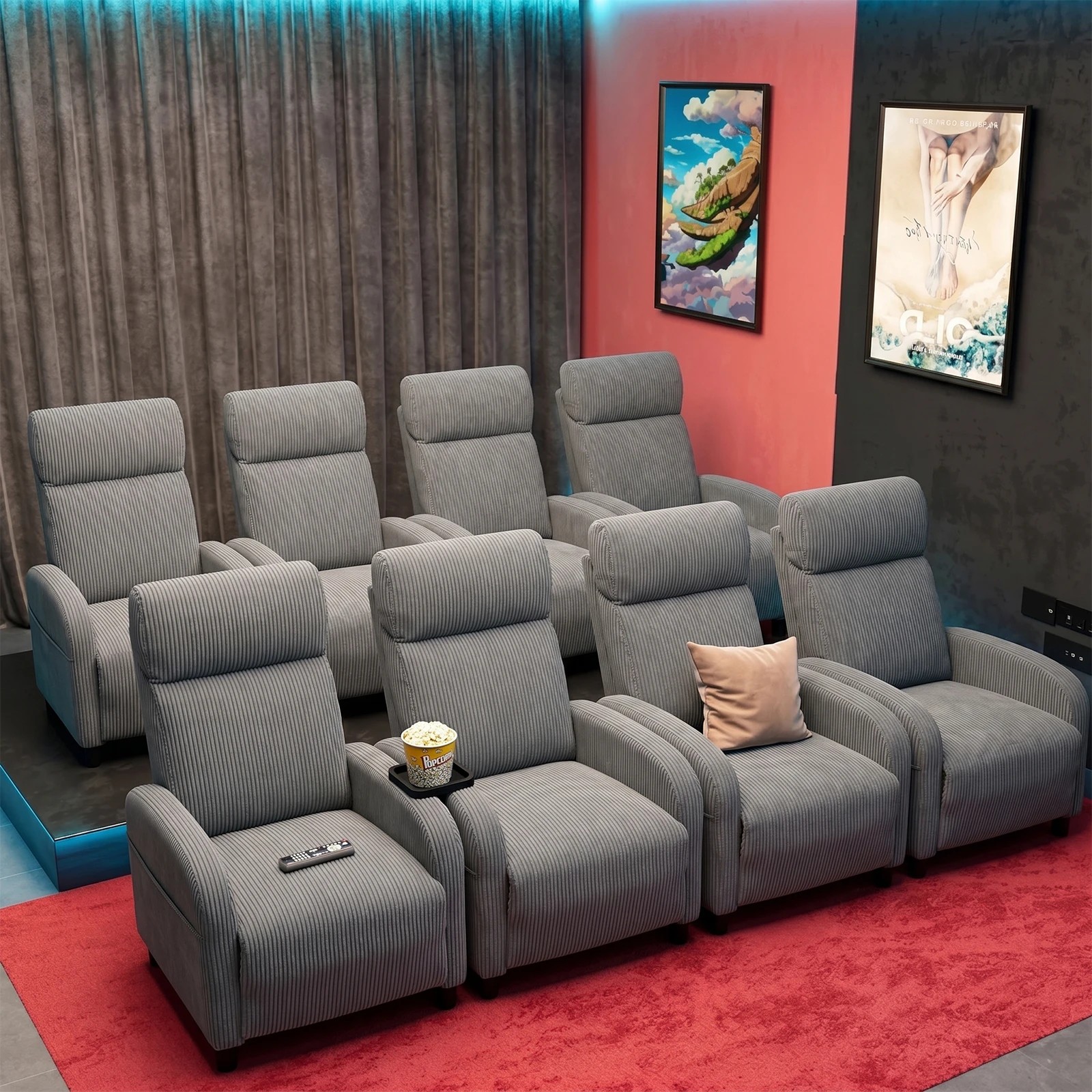 7 Advwin Recliner Chair with Adjustable Backrest and Footrest Lounge Armchair - Grey, 7 of 7