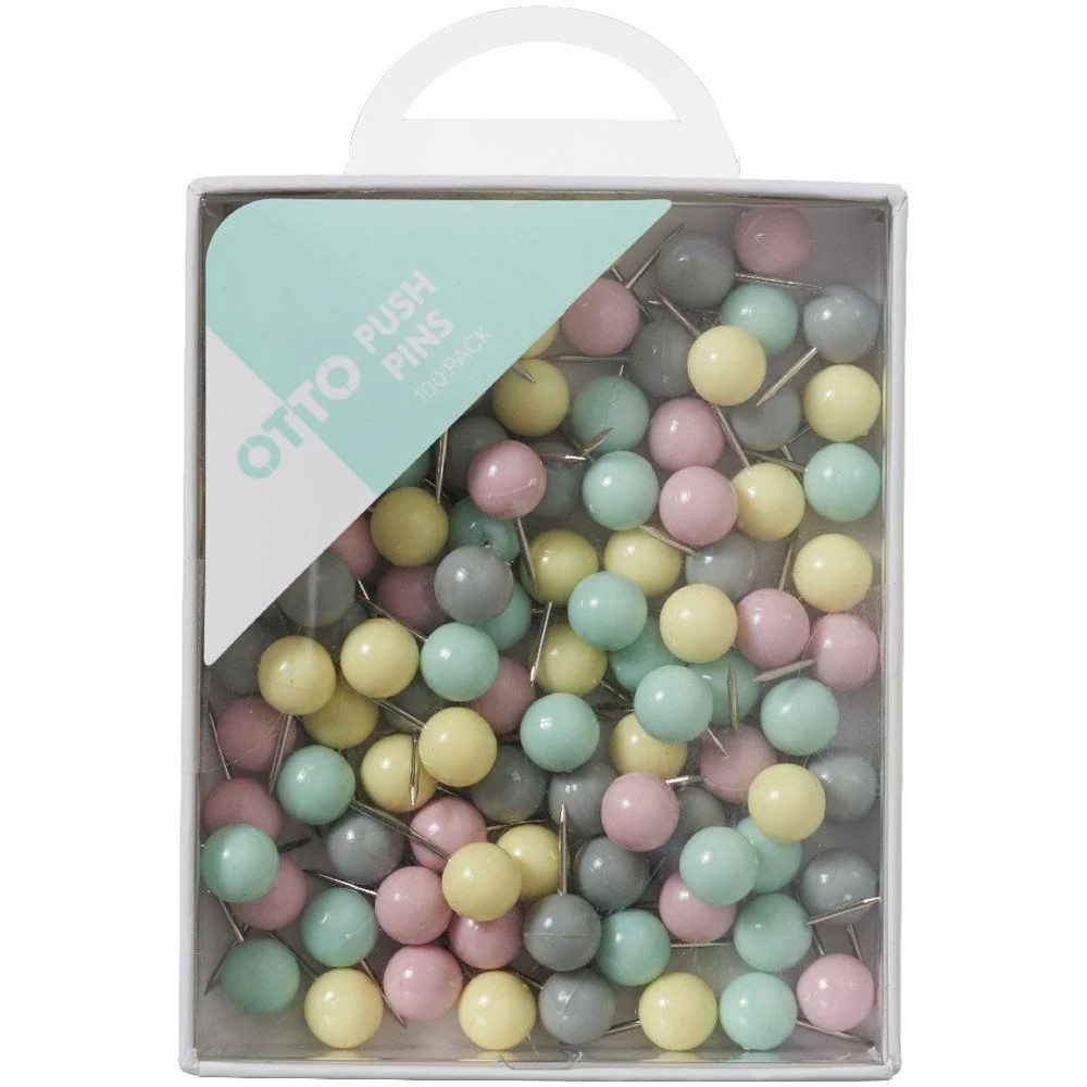 3 Otto Pushpin Round 100 Pack Pastel, 3 of 3