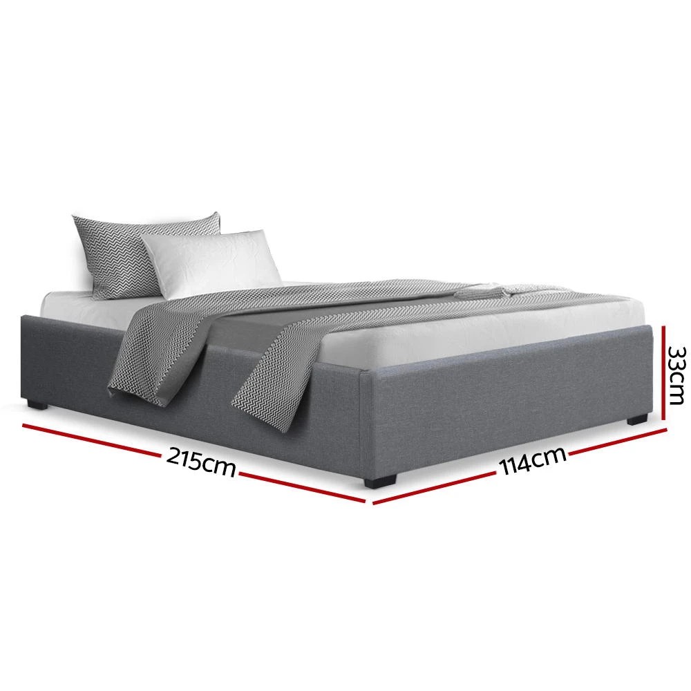 2 Artiss Bed Frame King Single Size Gas Lift Base - Grey, 2 of 8