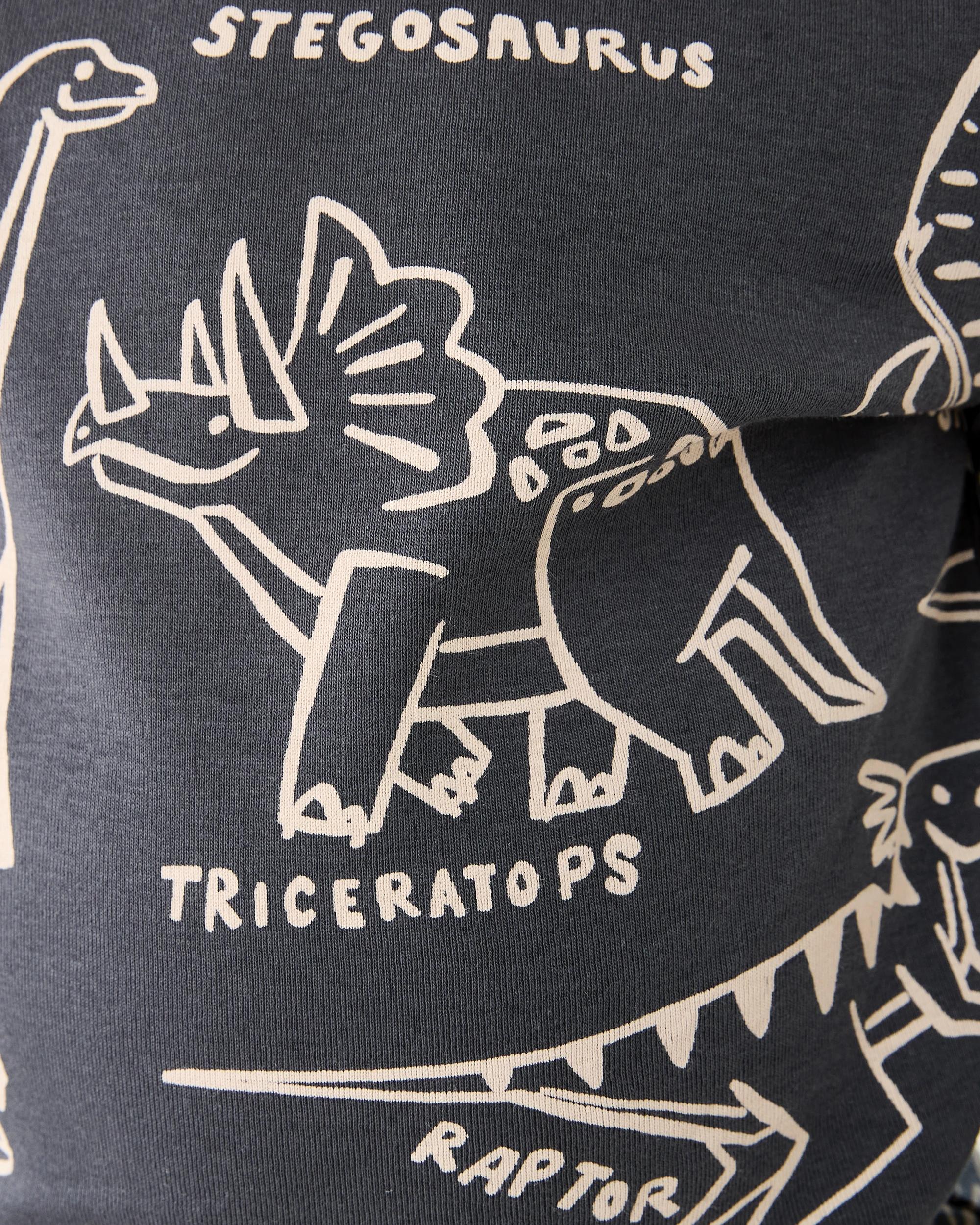 5 Rib Pyjama Set Gry Dino, 5 of 5