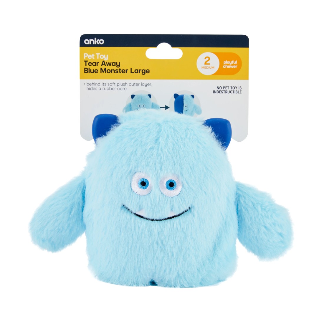 4 Pet Toy Tear Away Monster - Large, Blue, 4 of 4