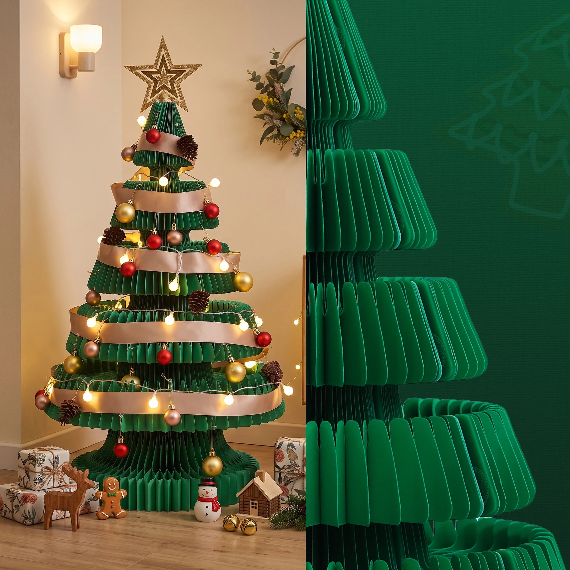 8 Jingle Jollys 87cm Folding Christmas Tree Decorations - Green, 8 of 10