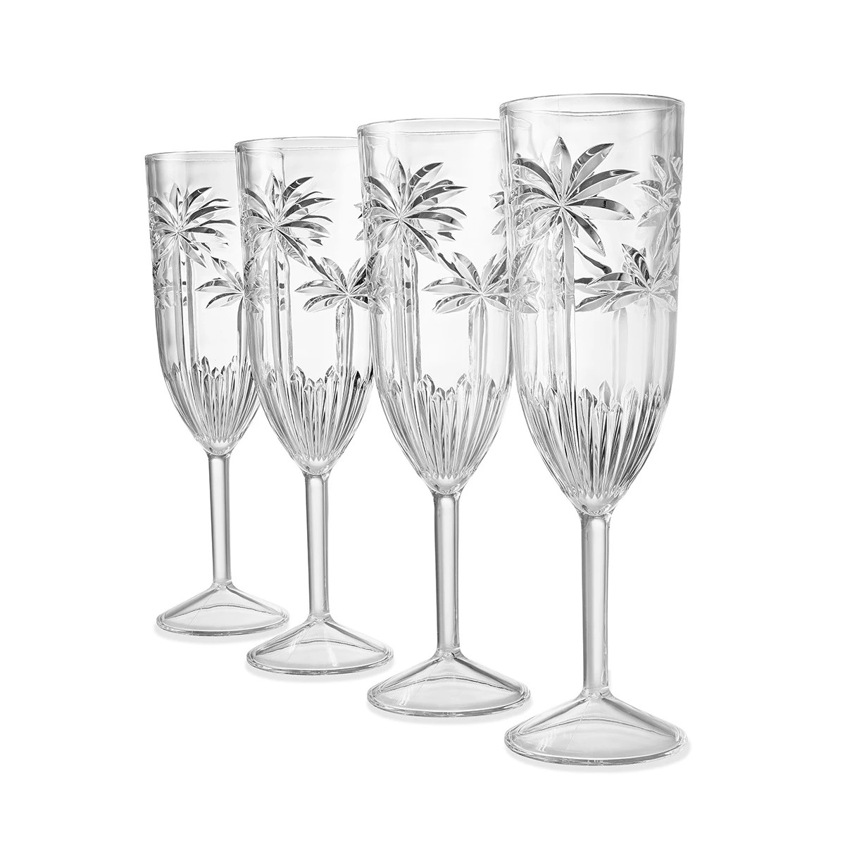 1 4 Clear Palm Acrylic Flutes, 1 of 6
