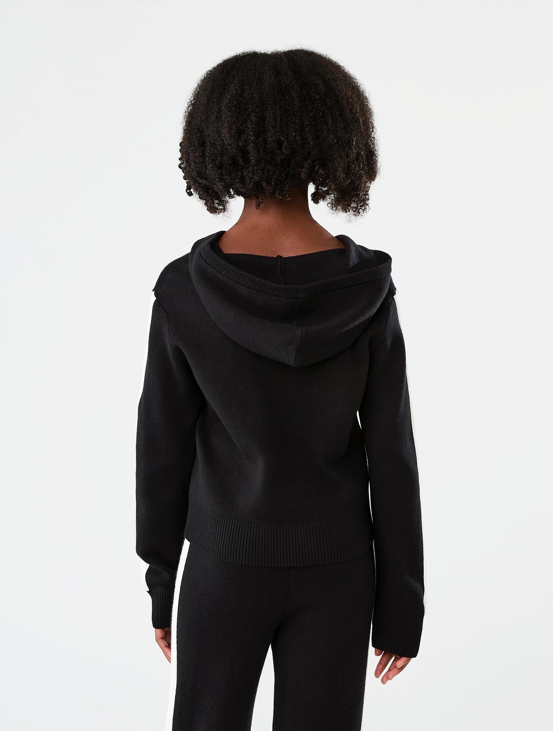 2 Bonded Knit Hoodie Black, 2 of 7