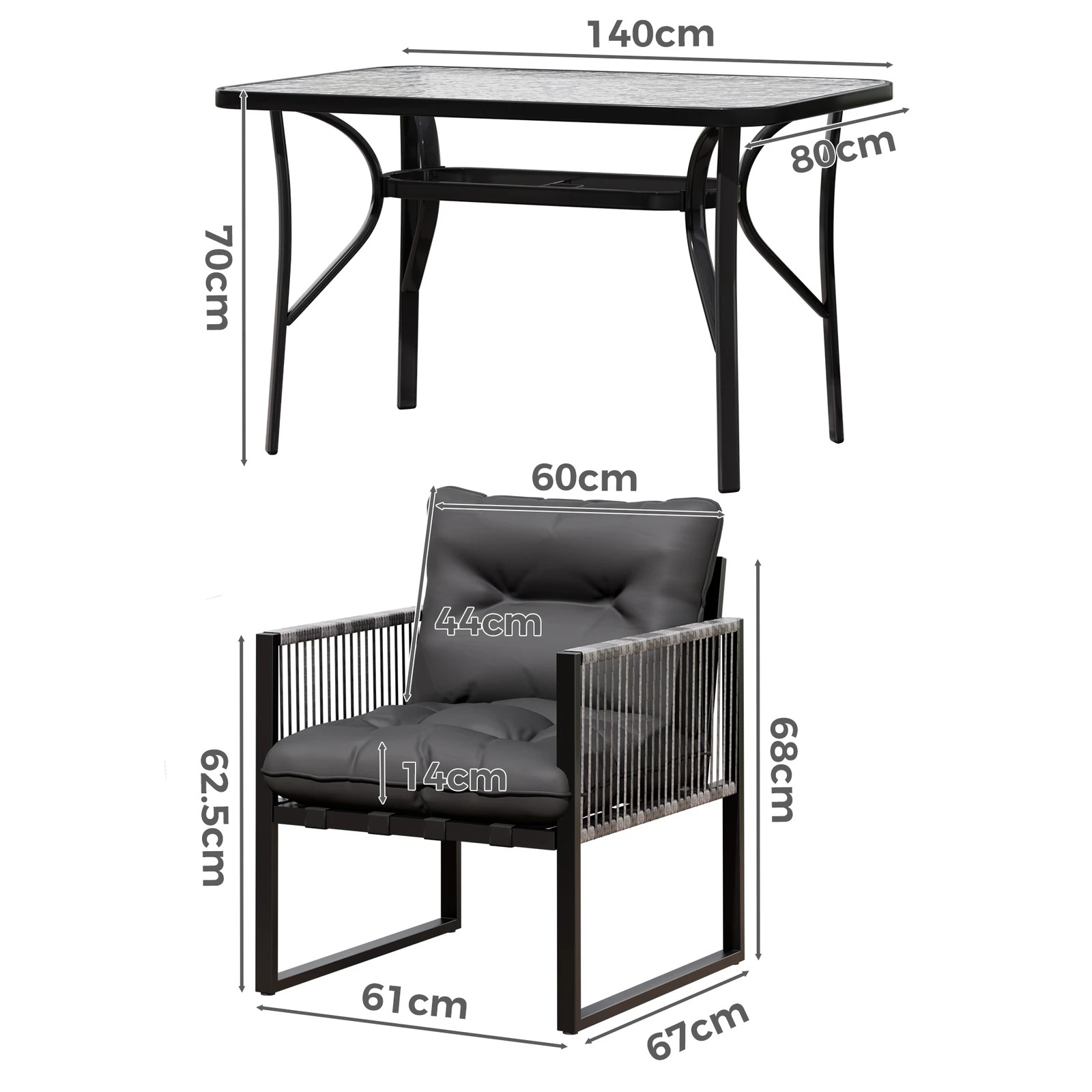 5 Alfordson Outdoor Furniture Dining Setting Patio Table Chairs Set Wicker Lounge - Grey, 5 of 10