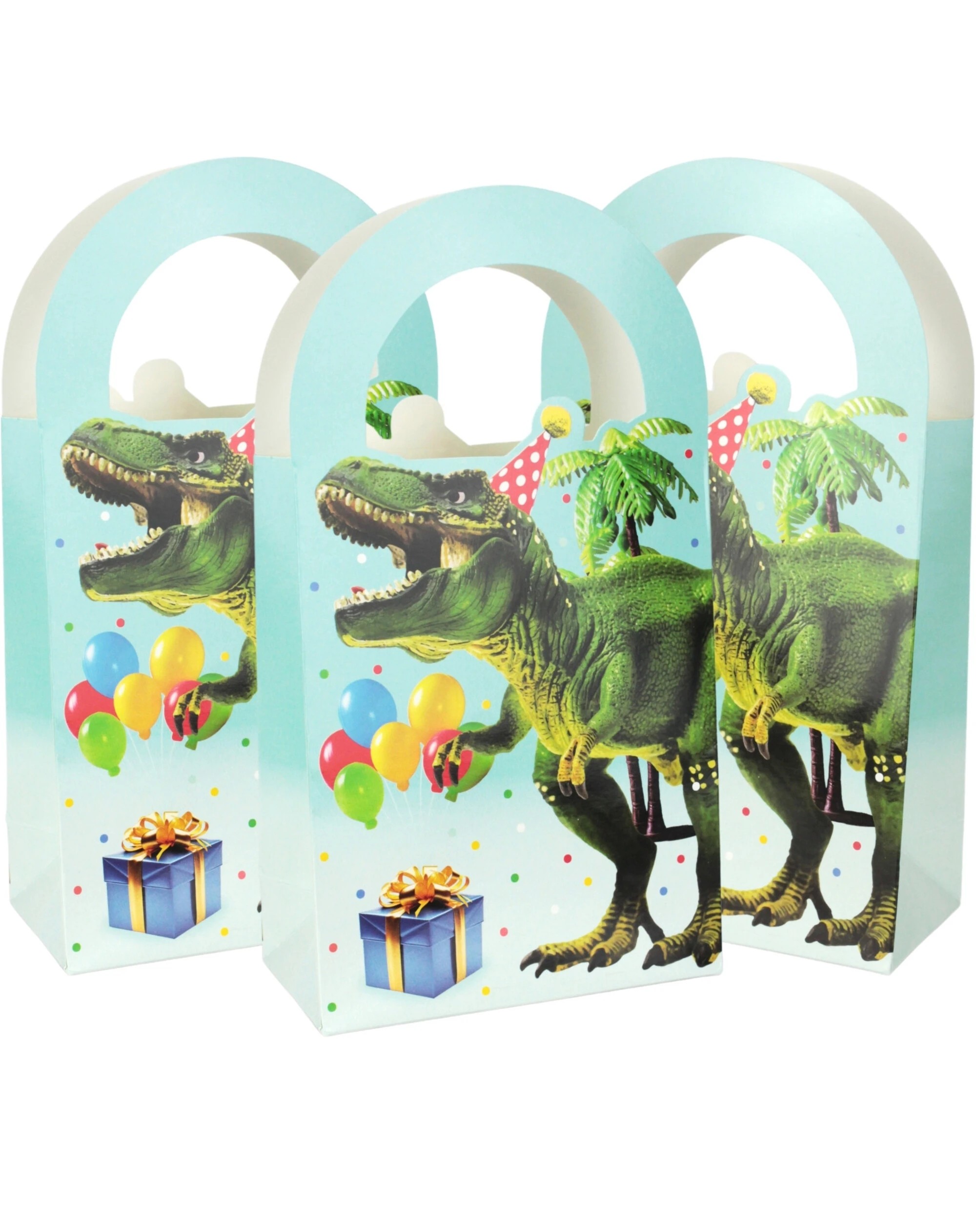 1 Artwrap Dinosaur Birthday Party Paper Treat Bags Pack of 4, 1 of 4
