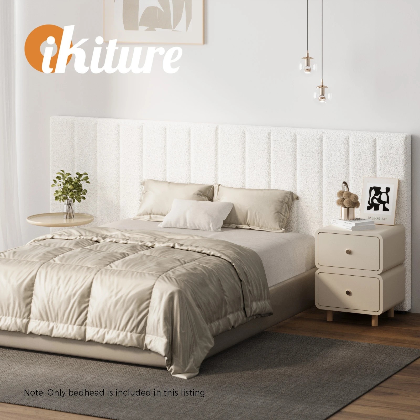 5 Oikiture Bed Frame Headboard Double Queen King Size Head Bedhead
 - White, 5 of 10