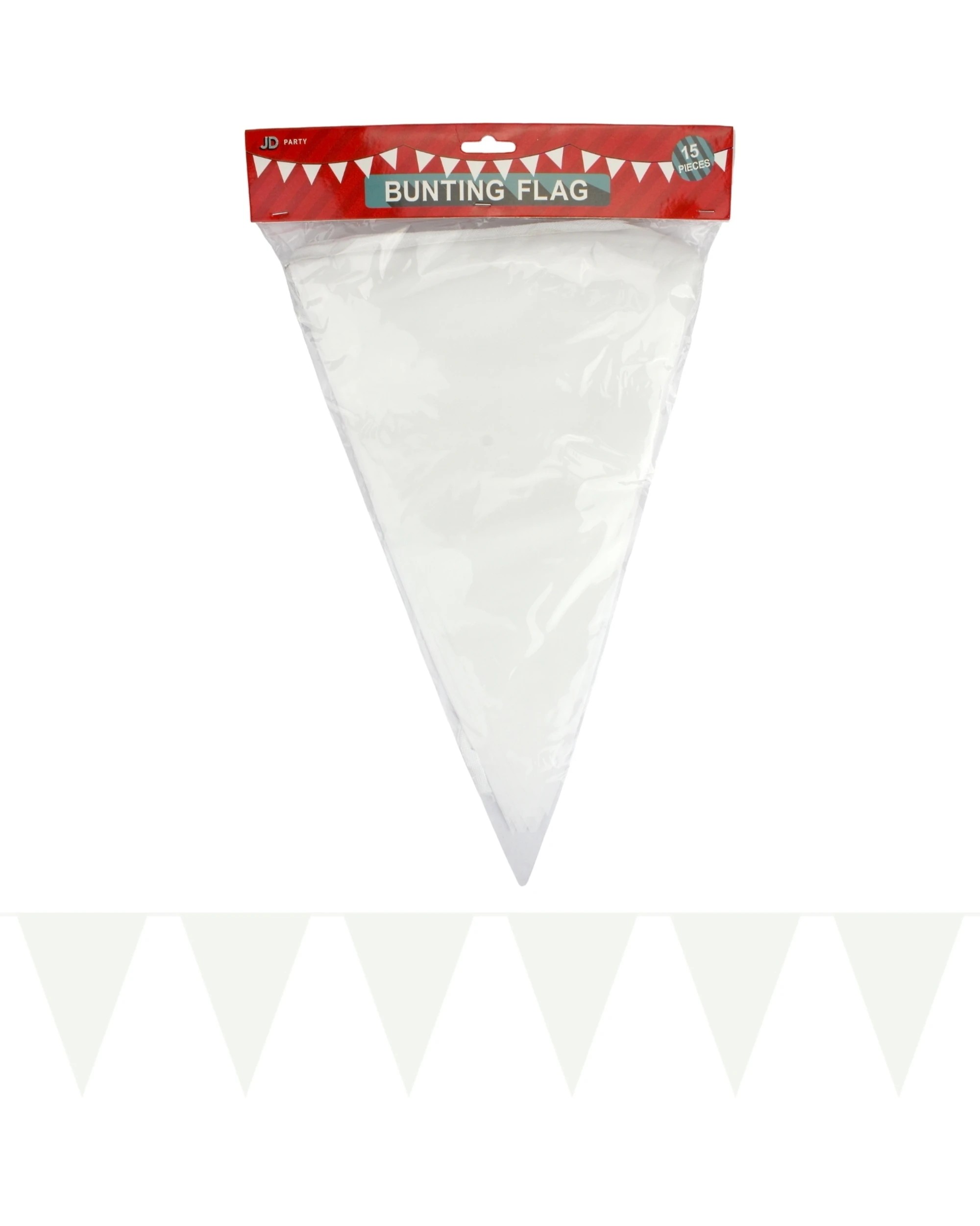 1 Partyrama White Fabric Flag Banner 6.3m - White, 1 of 1