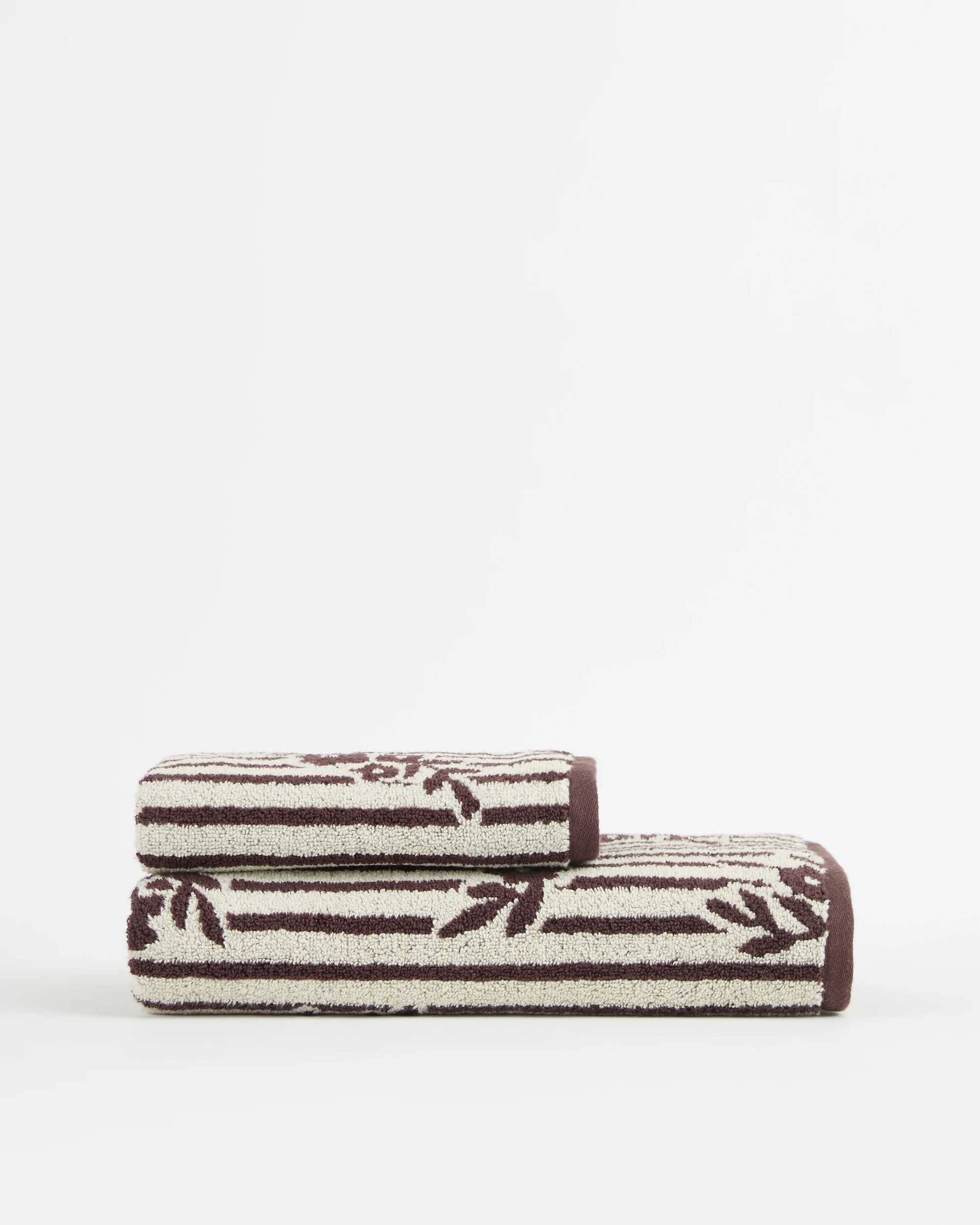 3 Target Jasmine Floral Stripe Australian Cotton Bath Towel - Brown, 3 of 3