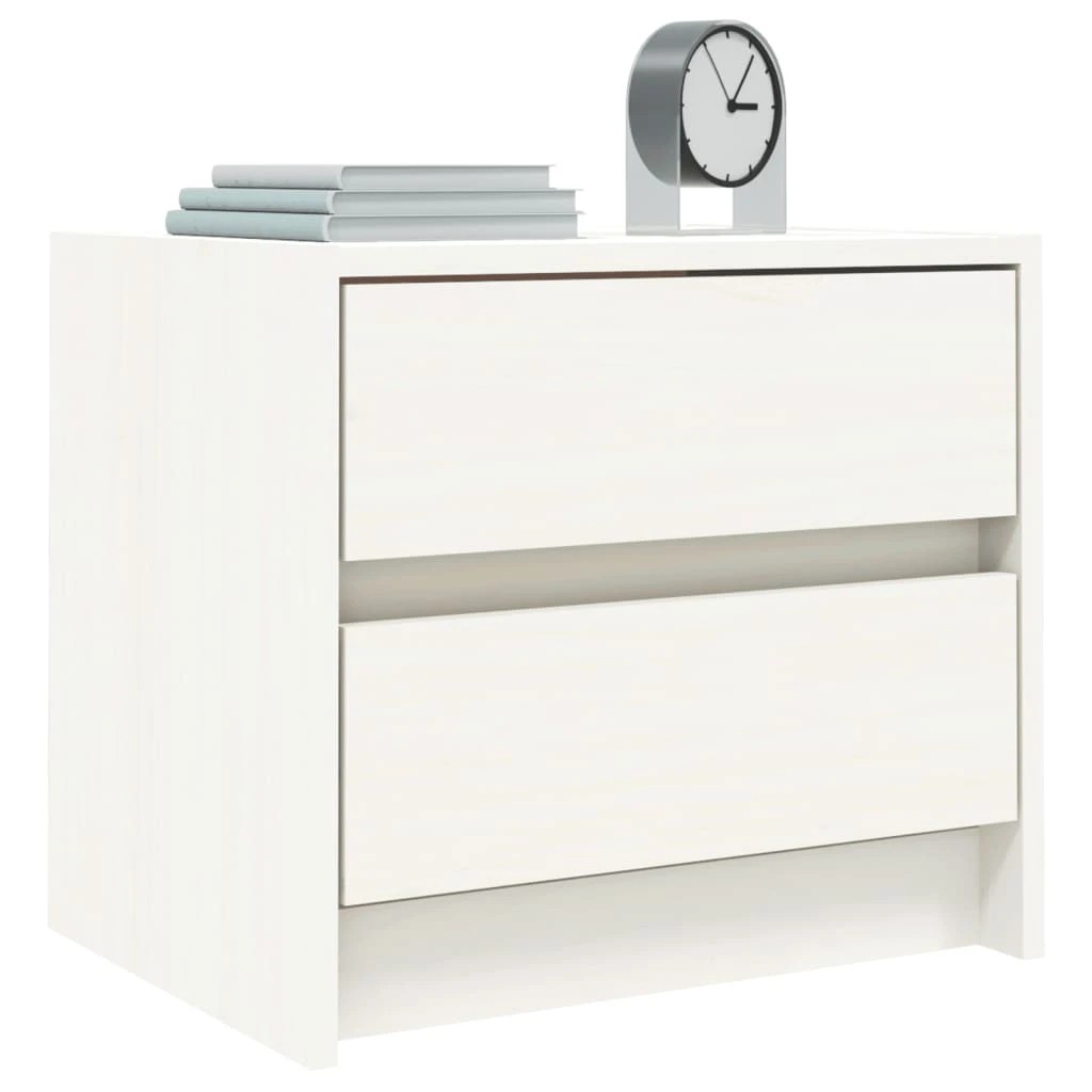 3 vidaXL Bedside Tables Ample Storage - White, 3 of 9