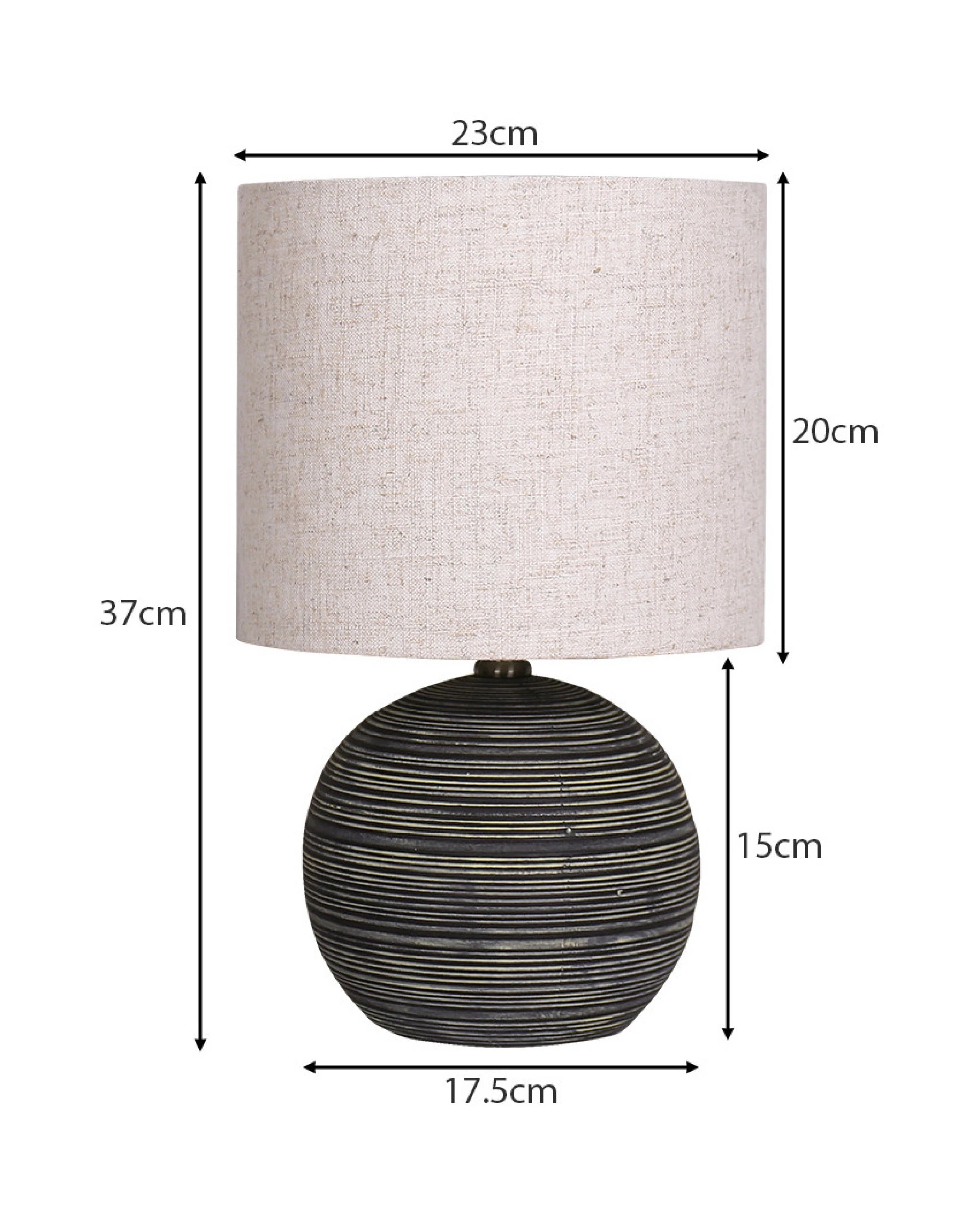 3 Sarantino Ceramic Table Lamp With Striped Pattern, 3 of 3
