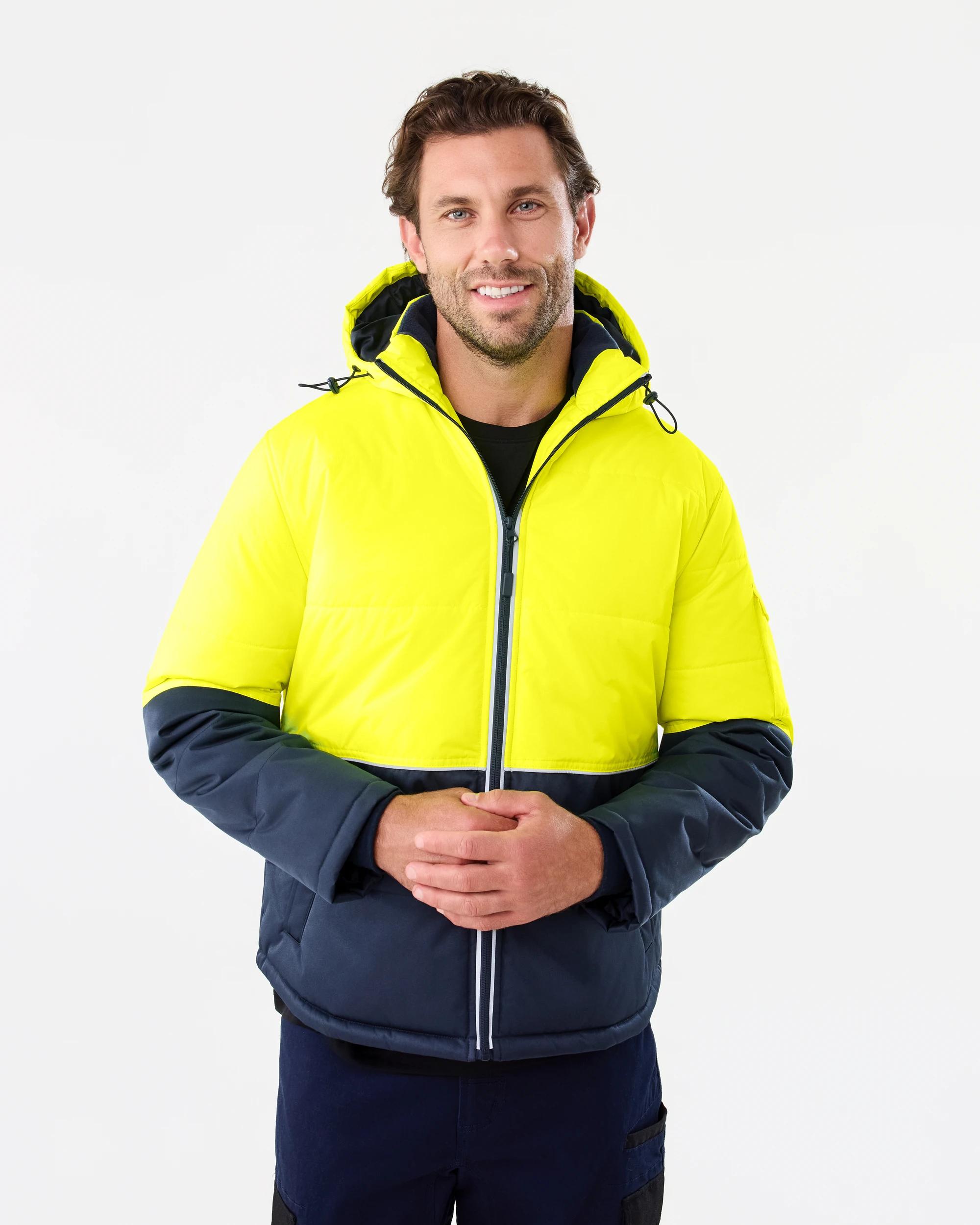 2 Workwear Industrial Puffer Jacket Yellow, 2 of 8