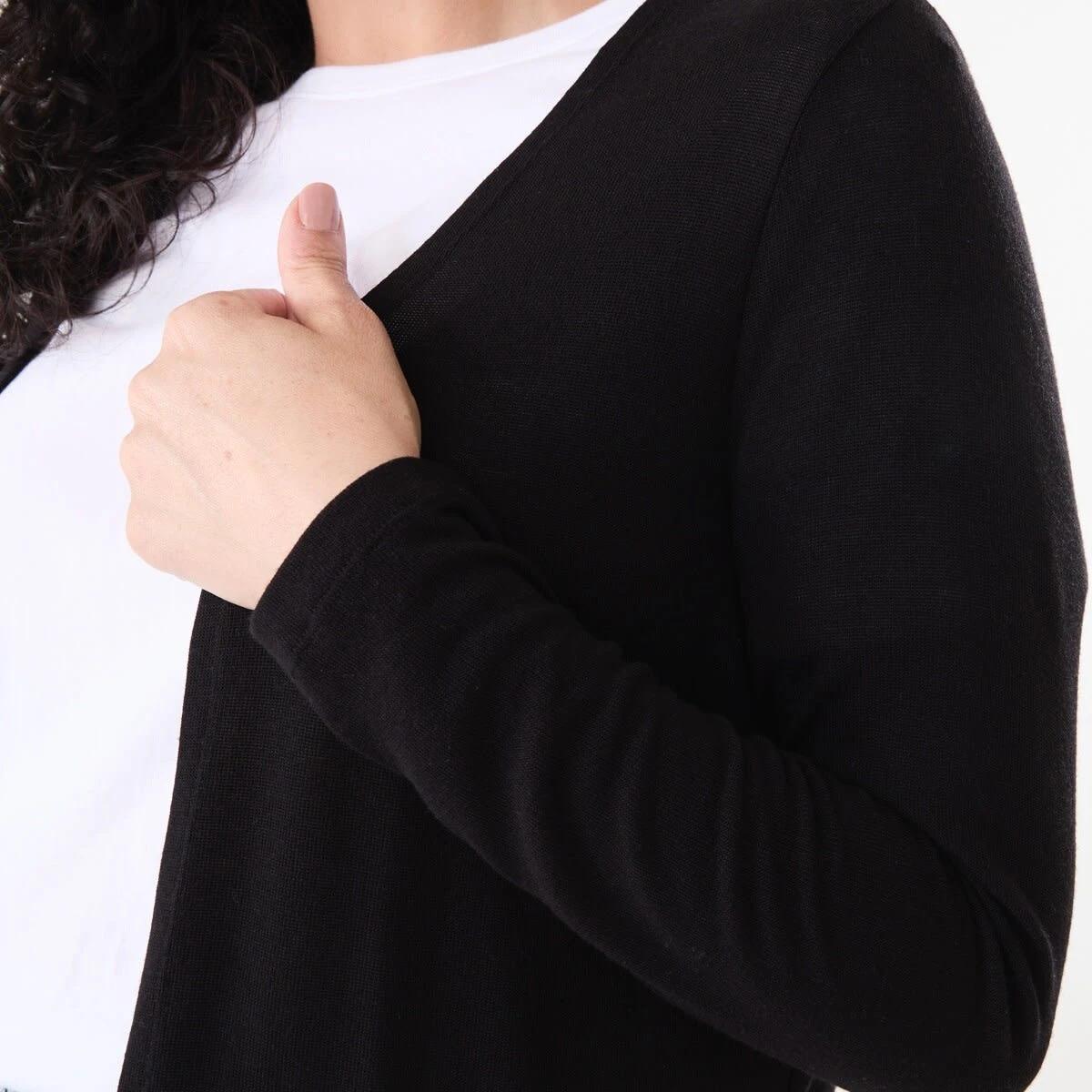 5 Long Sleeve Cardigan Black, 5 of 5