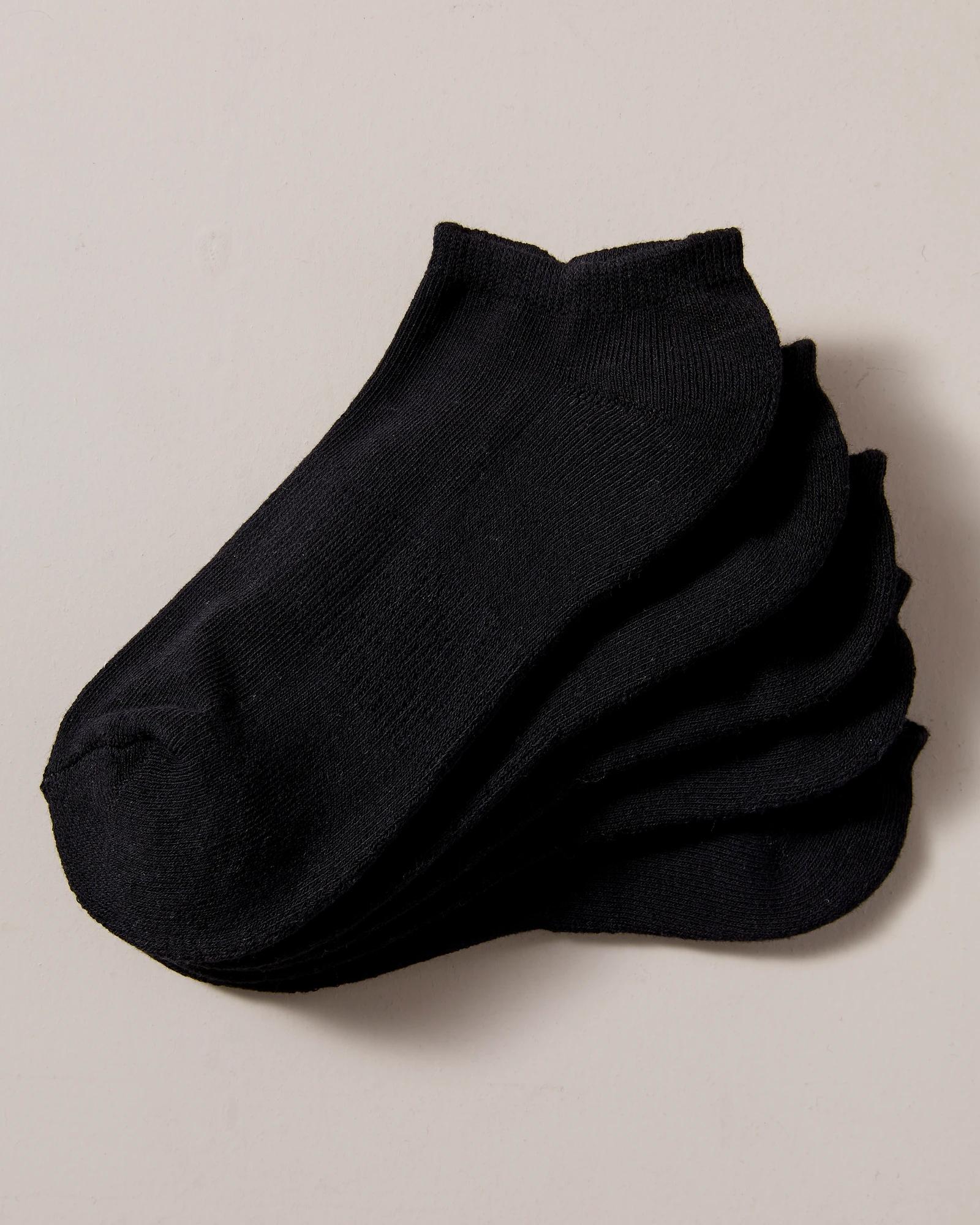1 Underworks Active 5 Pack Sport No Show Socks BLACK, 1 of 2