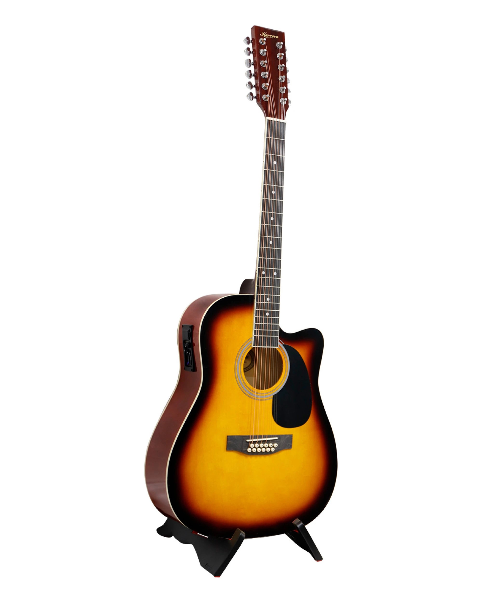 2 Karrera 12-String Acoustic Guitar with EQ in Sunburst, 2 of 6